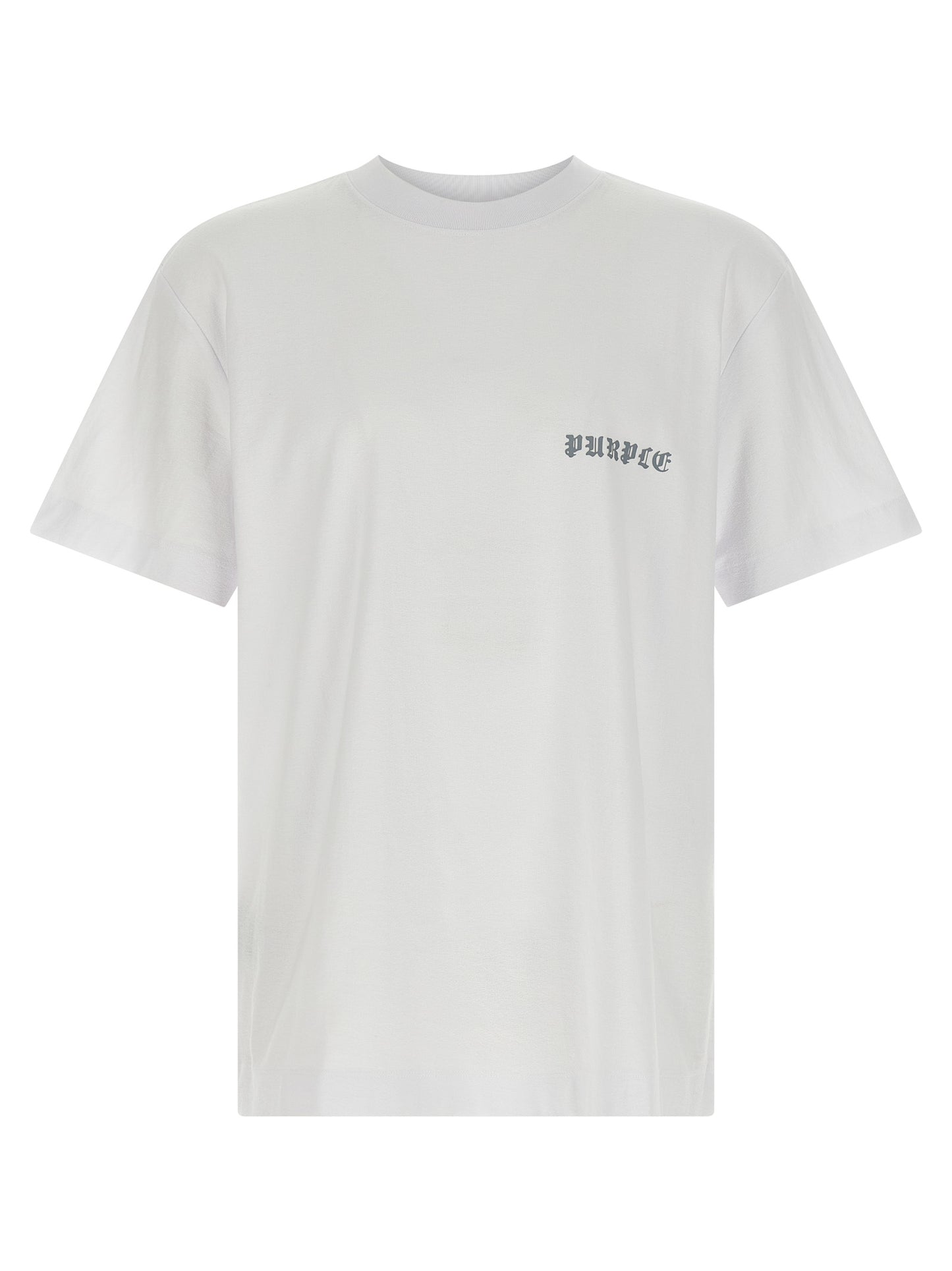 PURPLE White Cotton T-Shirt