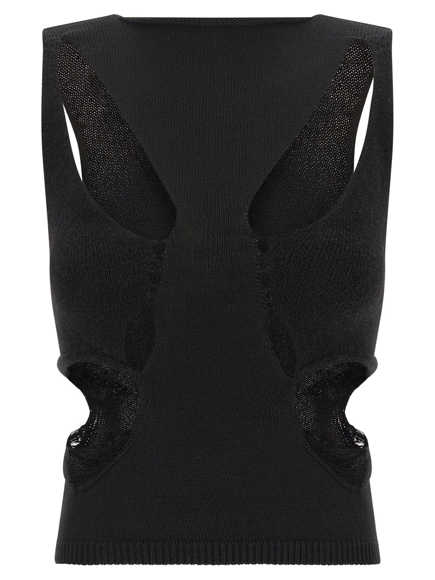 Rick Owens Black Wool Tank Tops