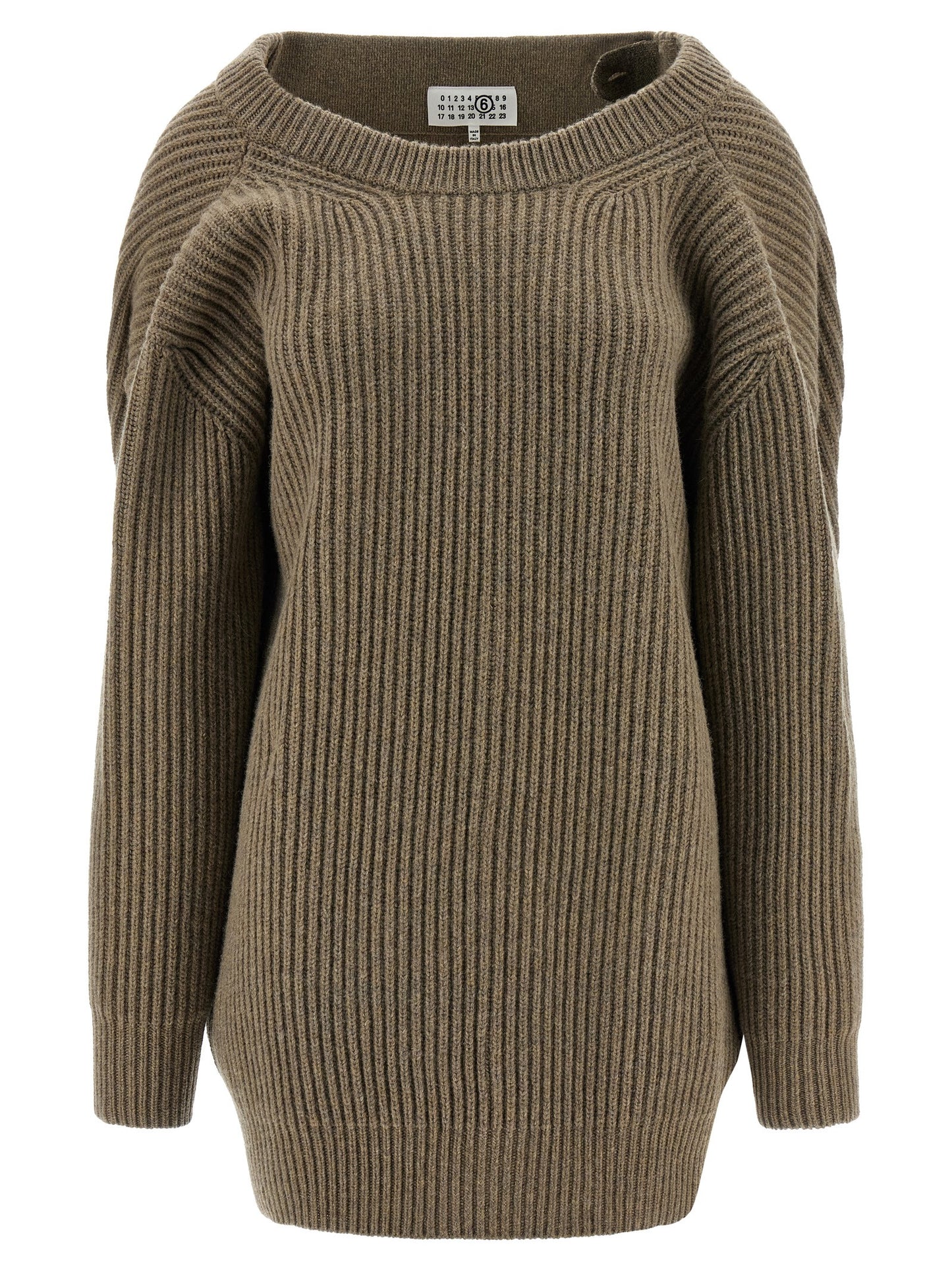 MM6 Maison Margiela Beige Virgin Wool Short Dress