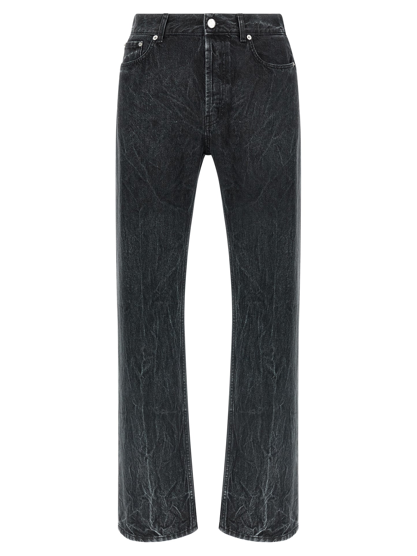 SÉFR Black Cotton Straight-Leg Jeans