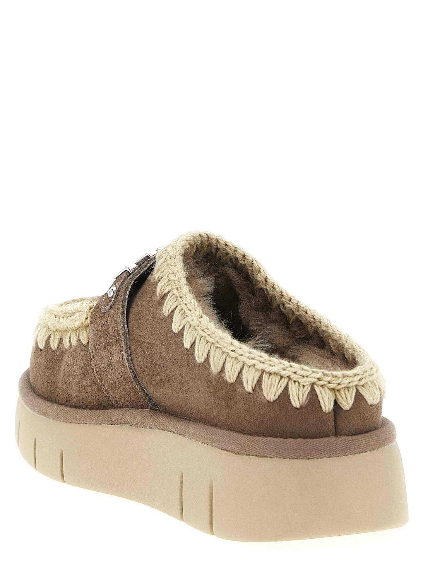 Mou Brown Lambskin Clogs