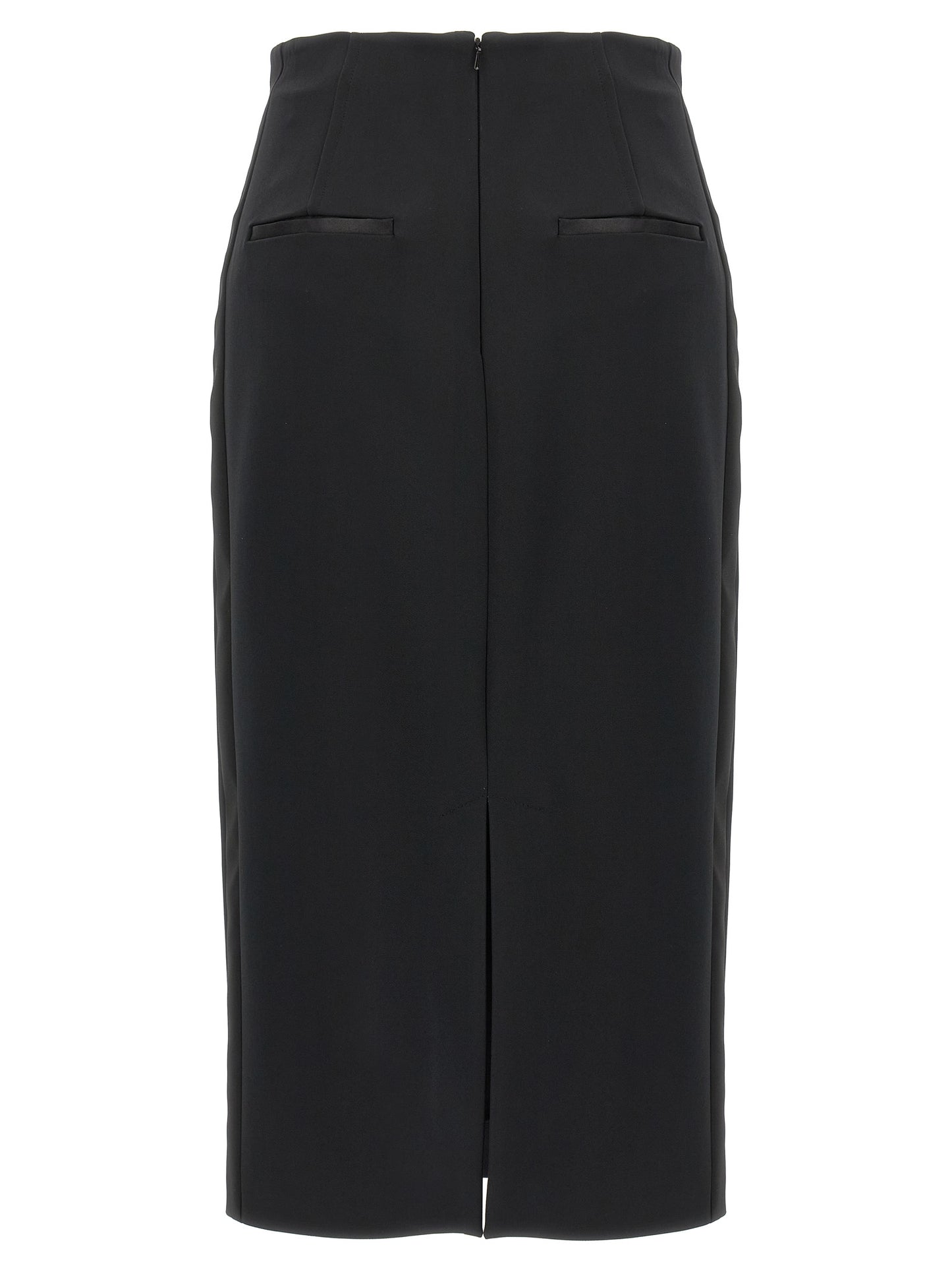 Max Mara Black Viscose Midi Skirt