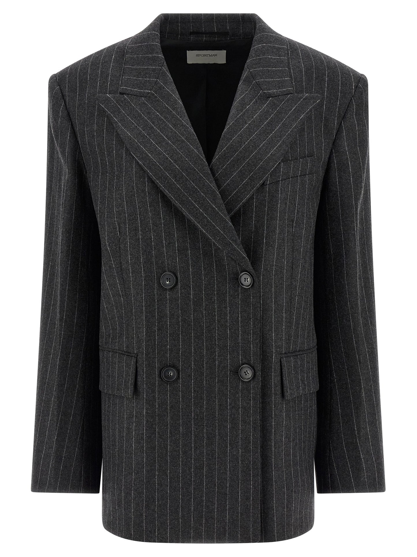 Sportmax Gray Virgin Wool Blazer