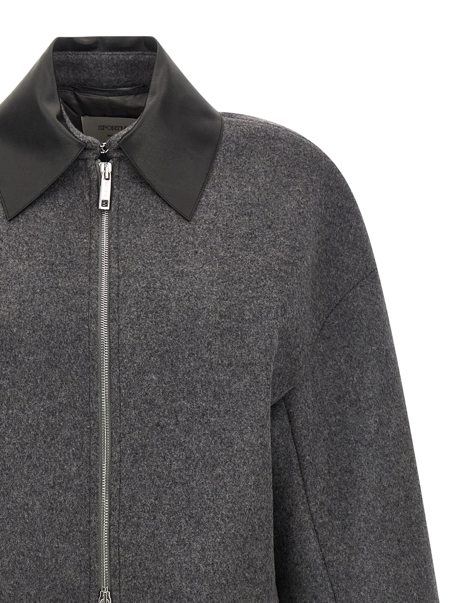 Sportmax Gray Virgin Wool Full-Length Jacket