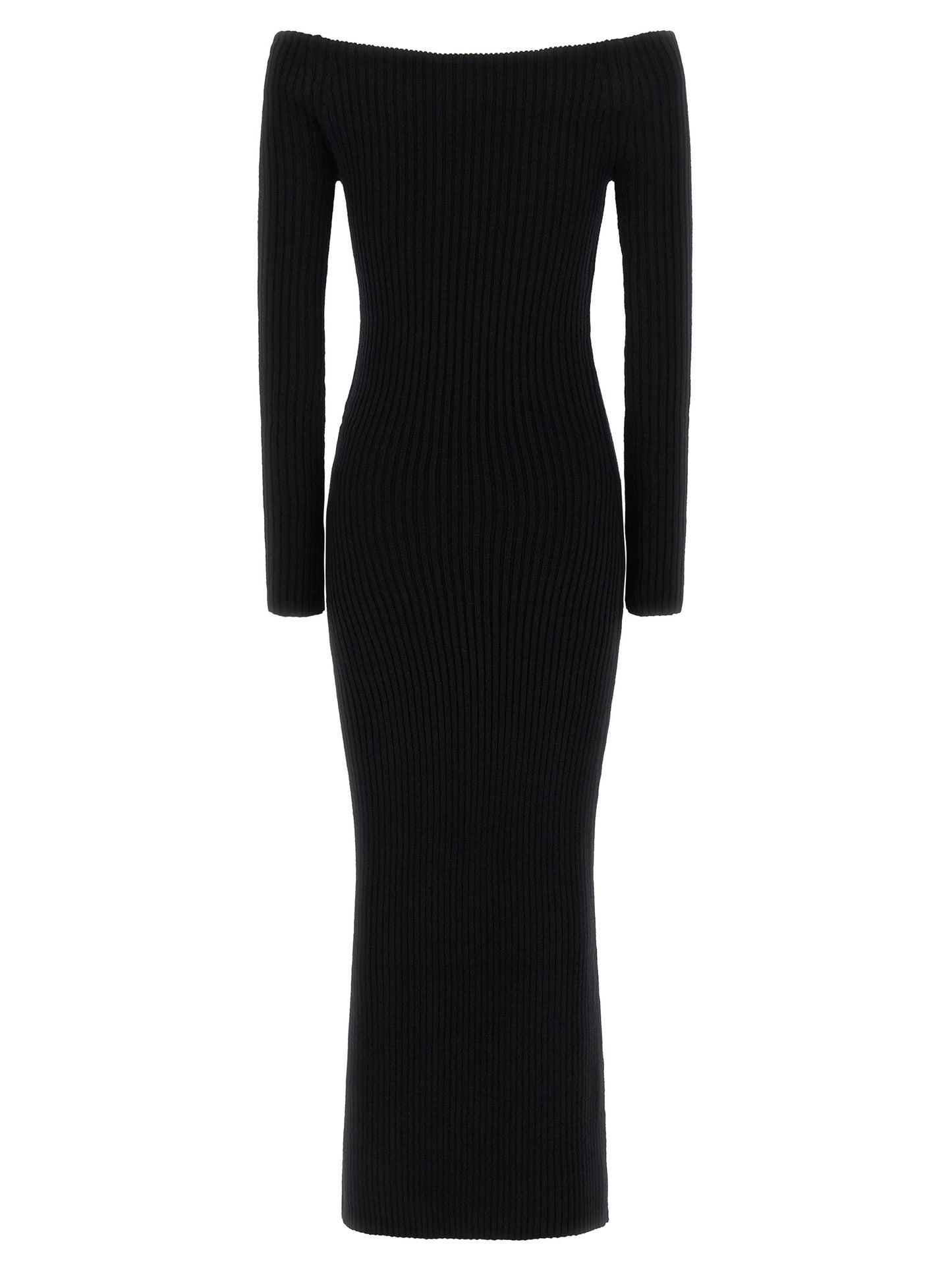 Max Mara Black Wool Long Dress