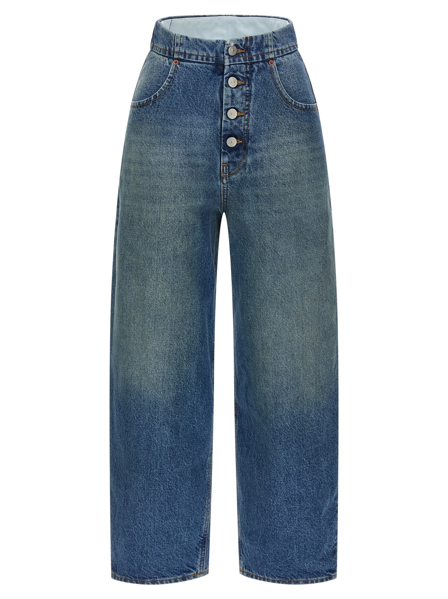MM6 Maison Margiela Blue Cotton Straight-Leg Jeans