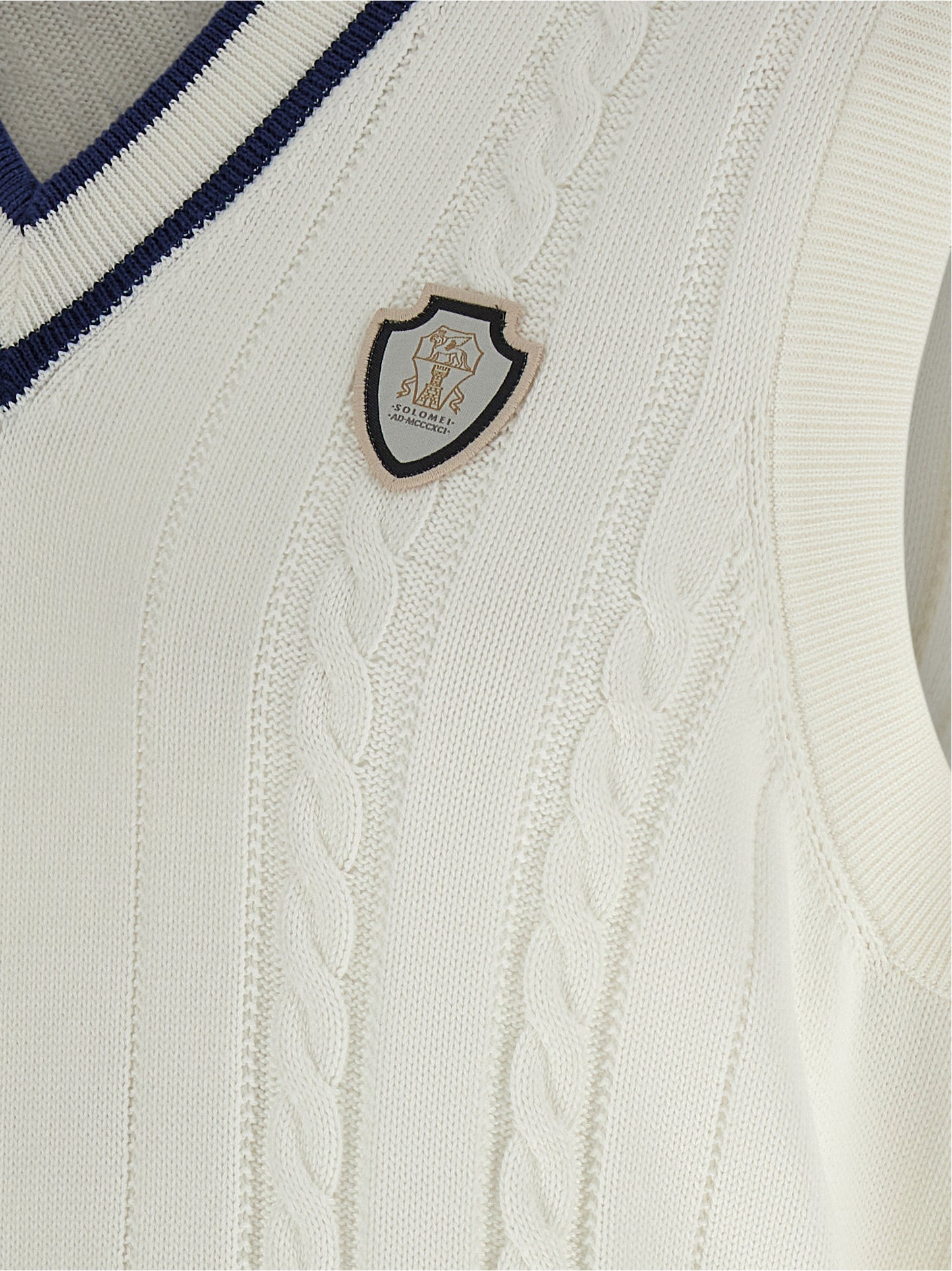 Brunello Cucinelli White Cotton Sleeveles Sweater