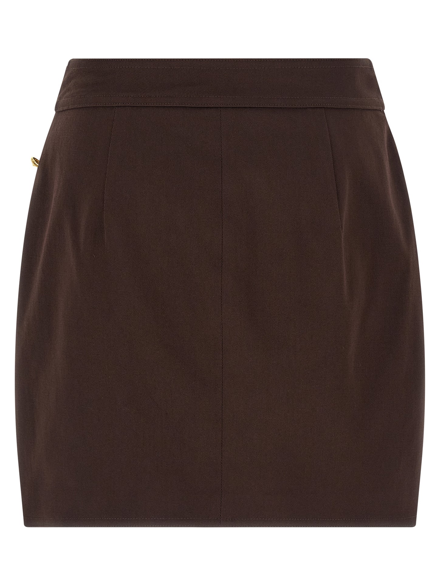 Elisabetta Franchi Brown Cotton Long Skirt