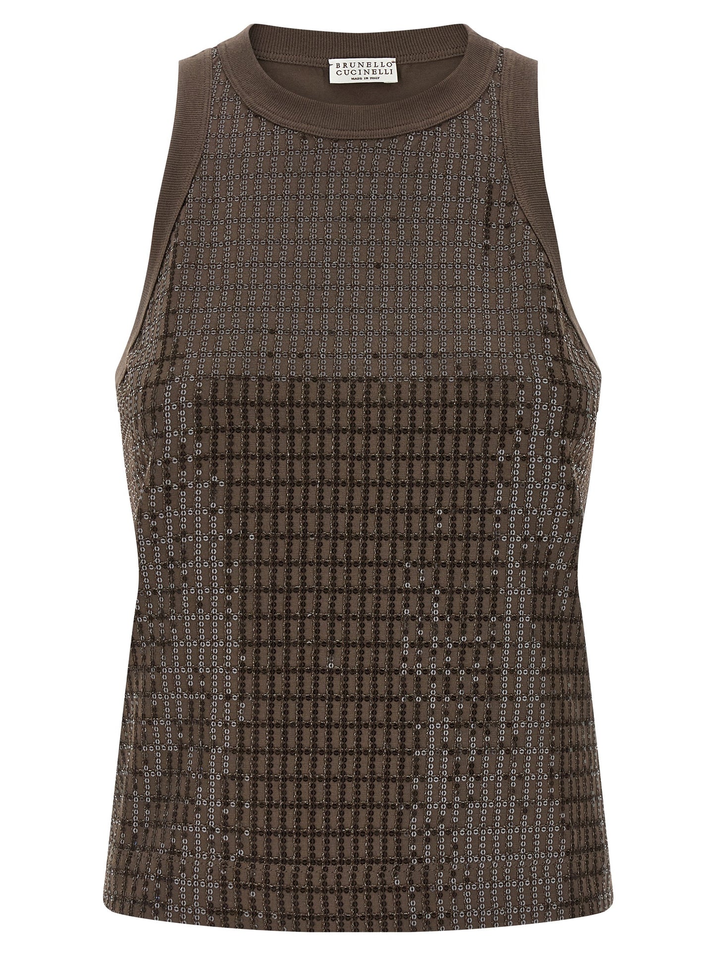 Brunello Cucinelli Brown Cotton Tank Tops