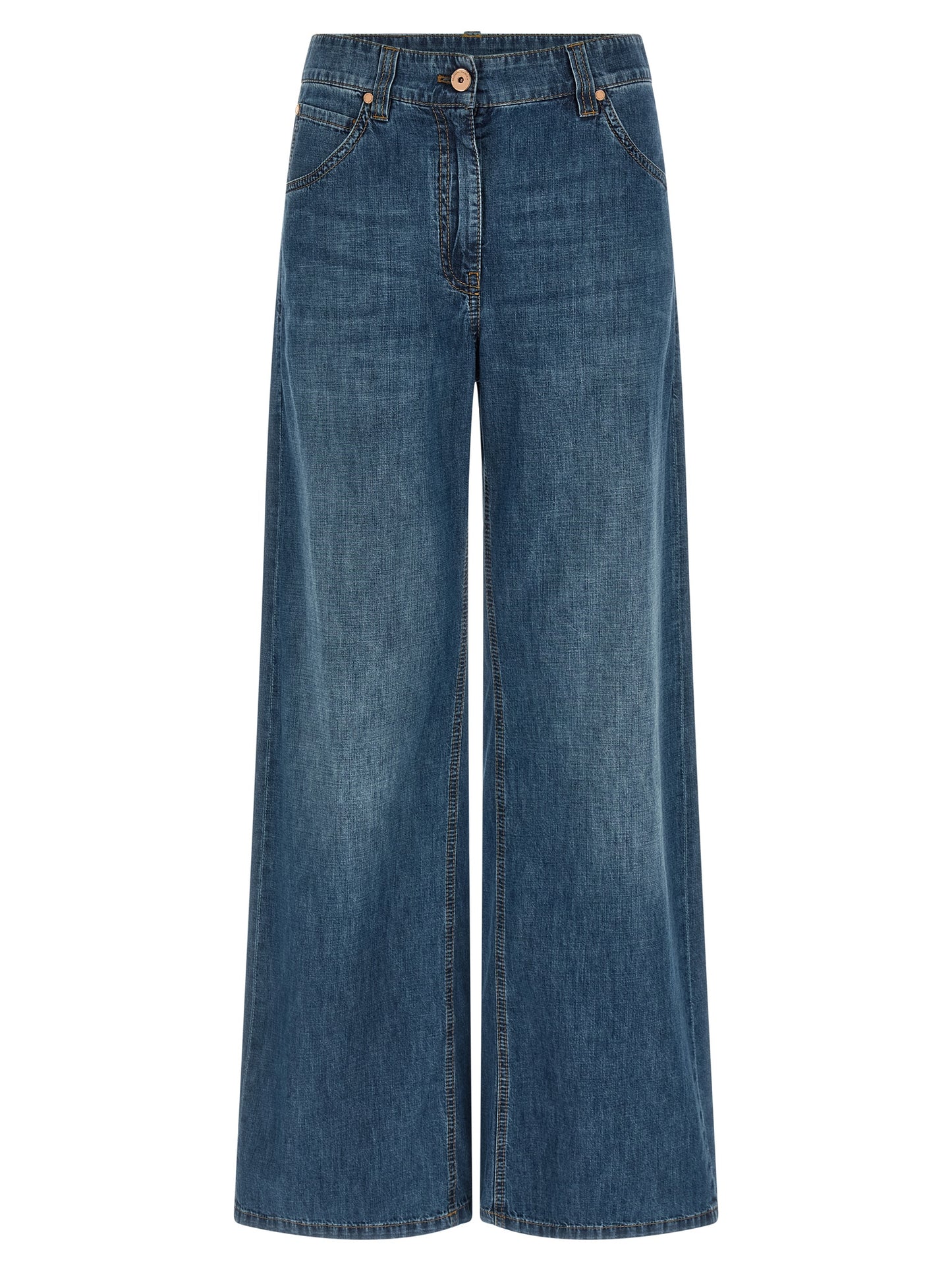 Brunello Cucinelli Blue Cotton Relaxed Fit Jeans