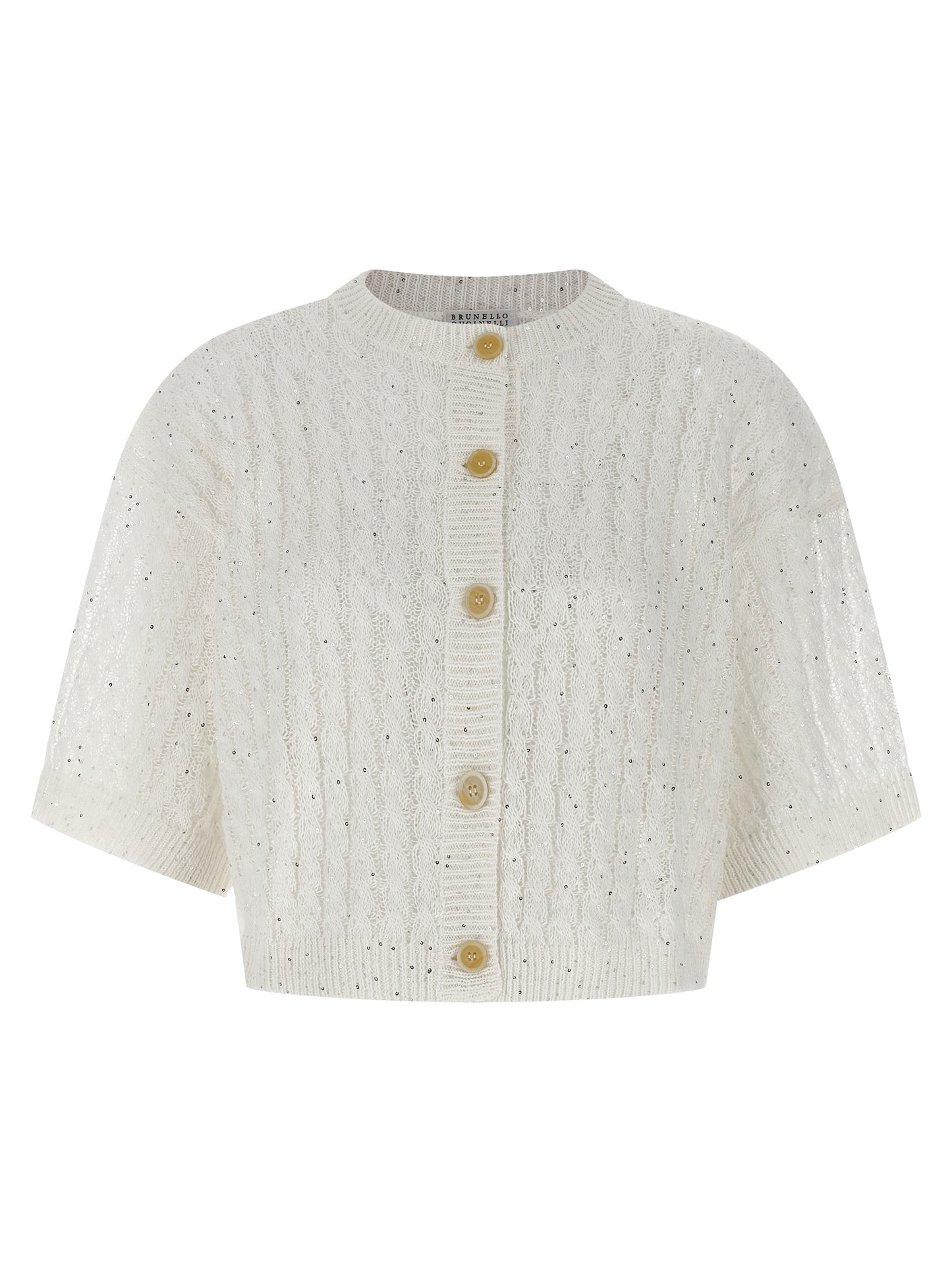 Brunello Cucinelli White Linen Cardigan