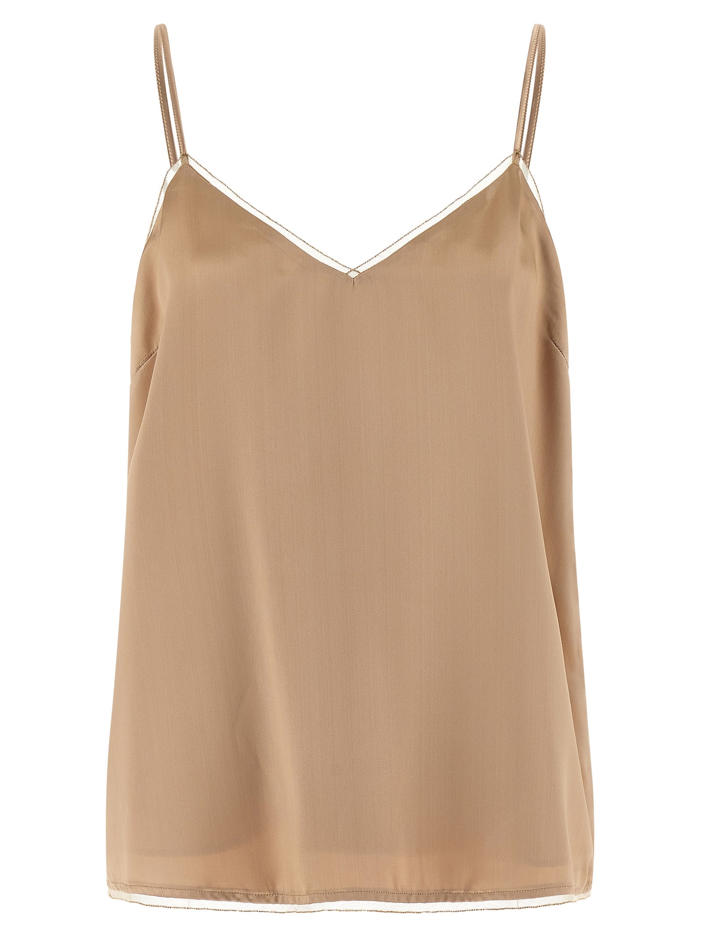 Fabiana Filippi Beige Viscose Tank Tops