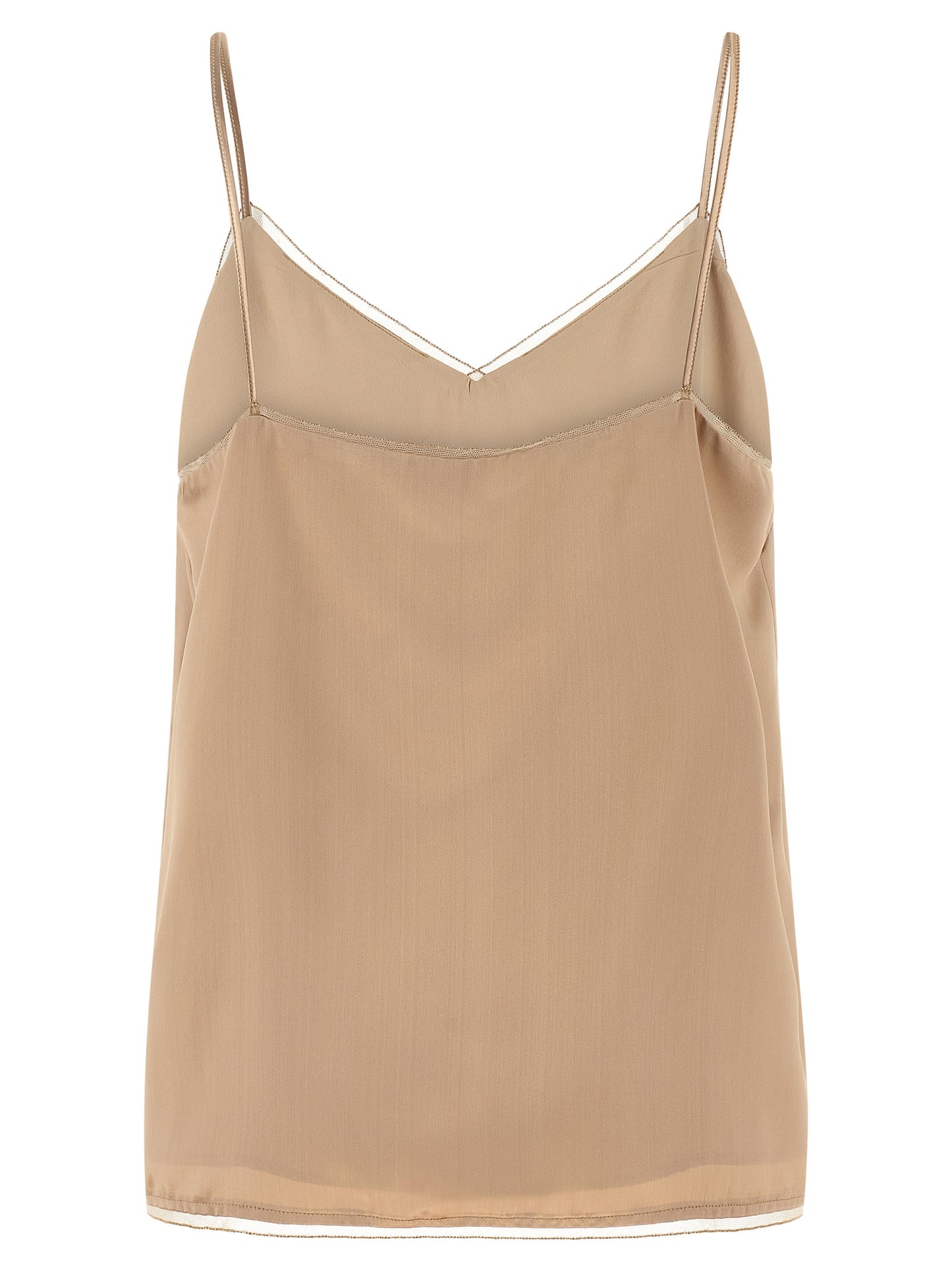Fabiana Filippi Beige Viscose Tank Tops