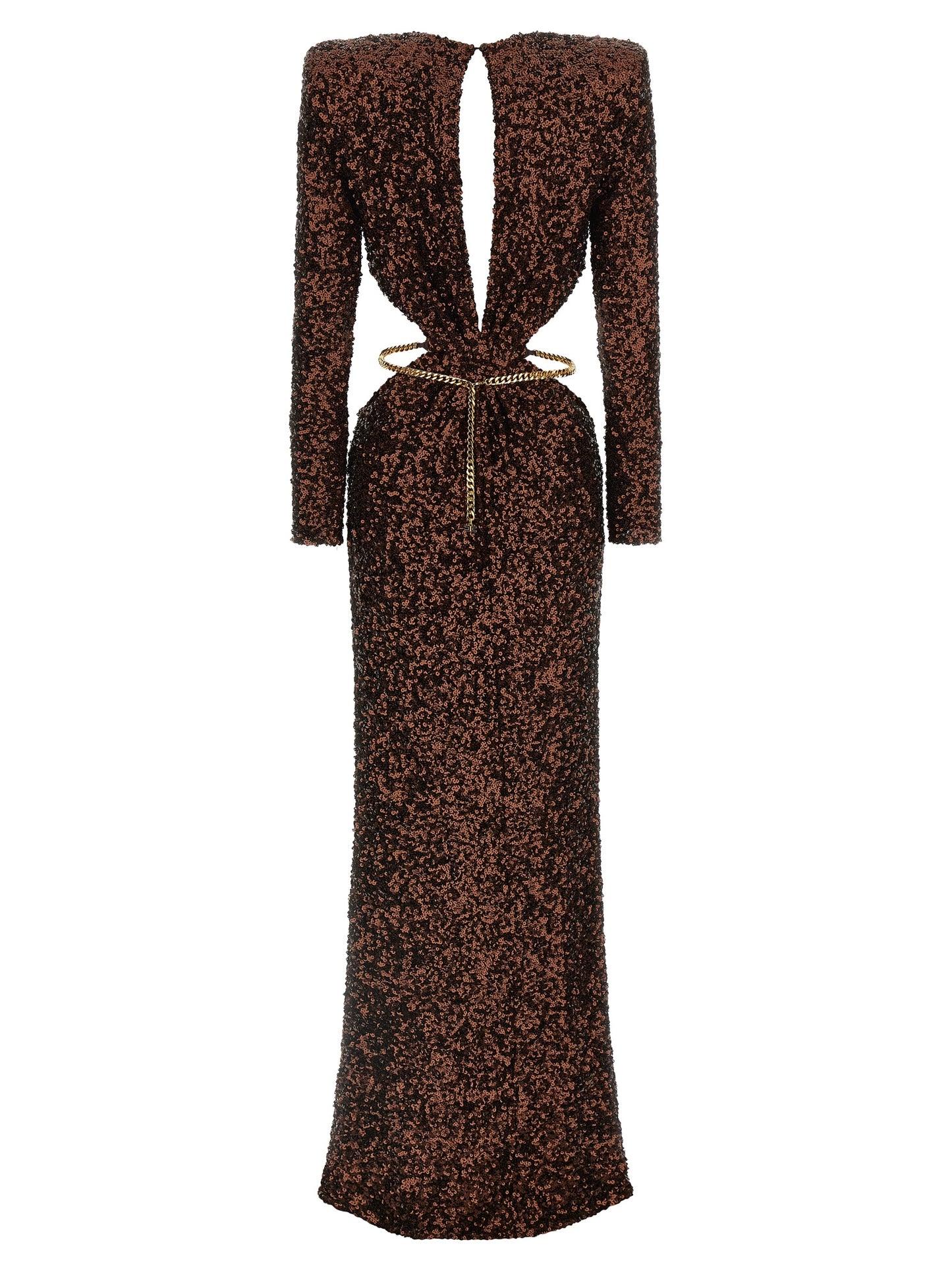 Elisabetta Franchi Brown Polyester Long Dress