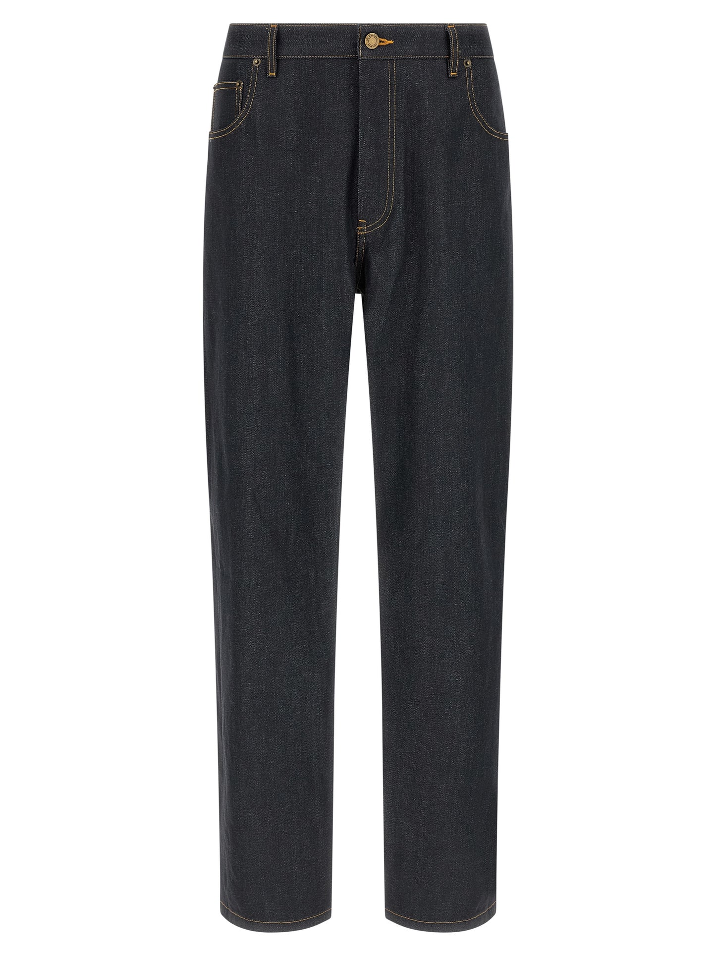 Thom Browne Blue Cotton High-Waisted Jean