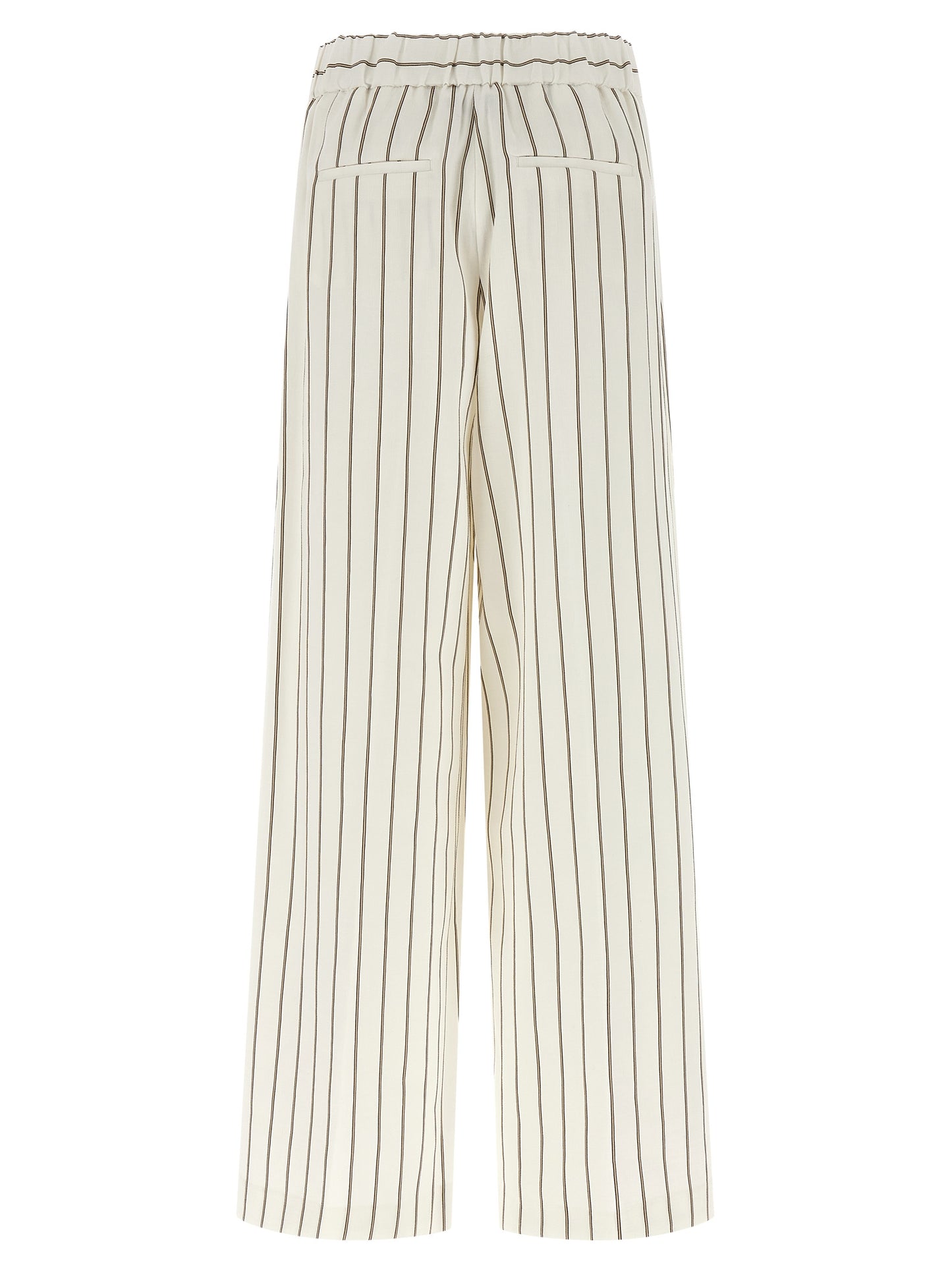 Peserico White Linen Casual Pants