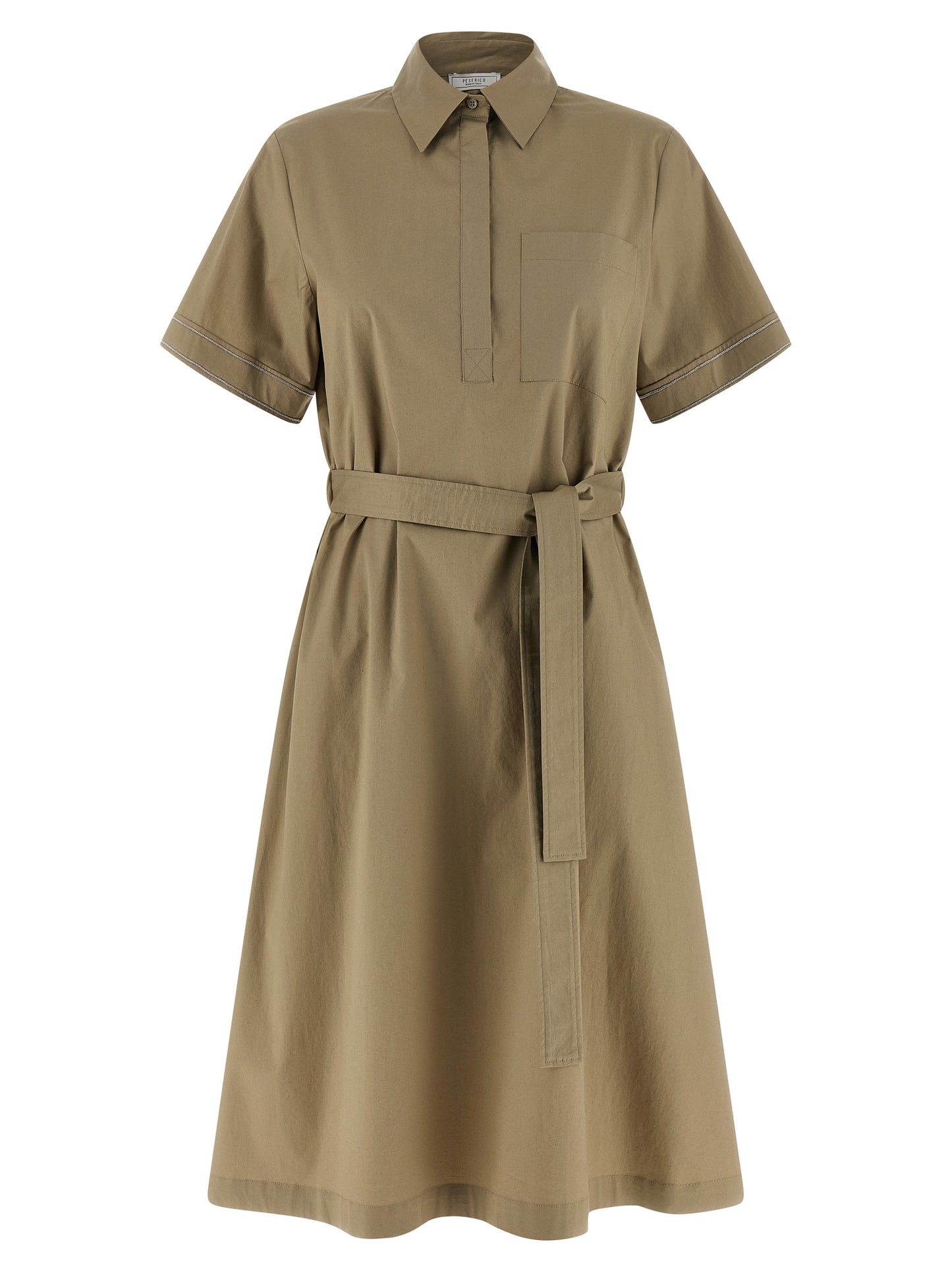 Peserico Bicolor Cotton Midi Dress