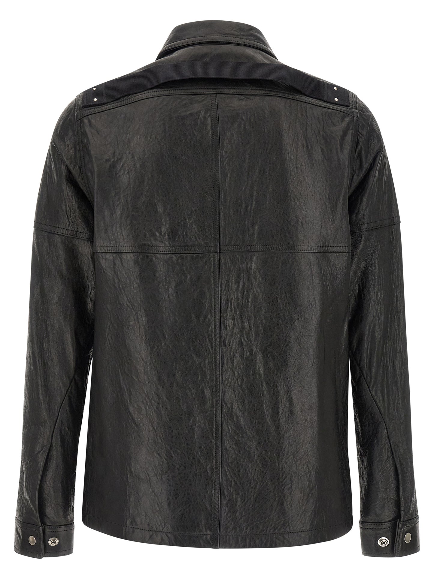 Rick Owens Black Lamb Leather Leather Jacket