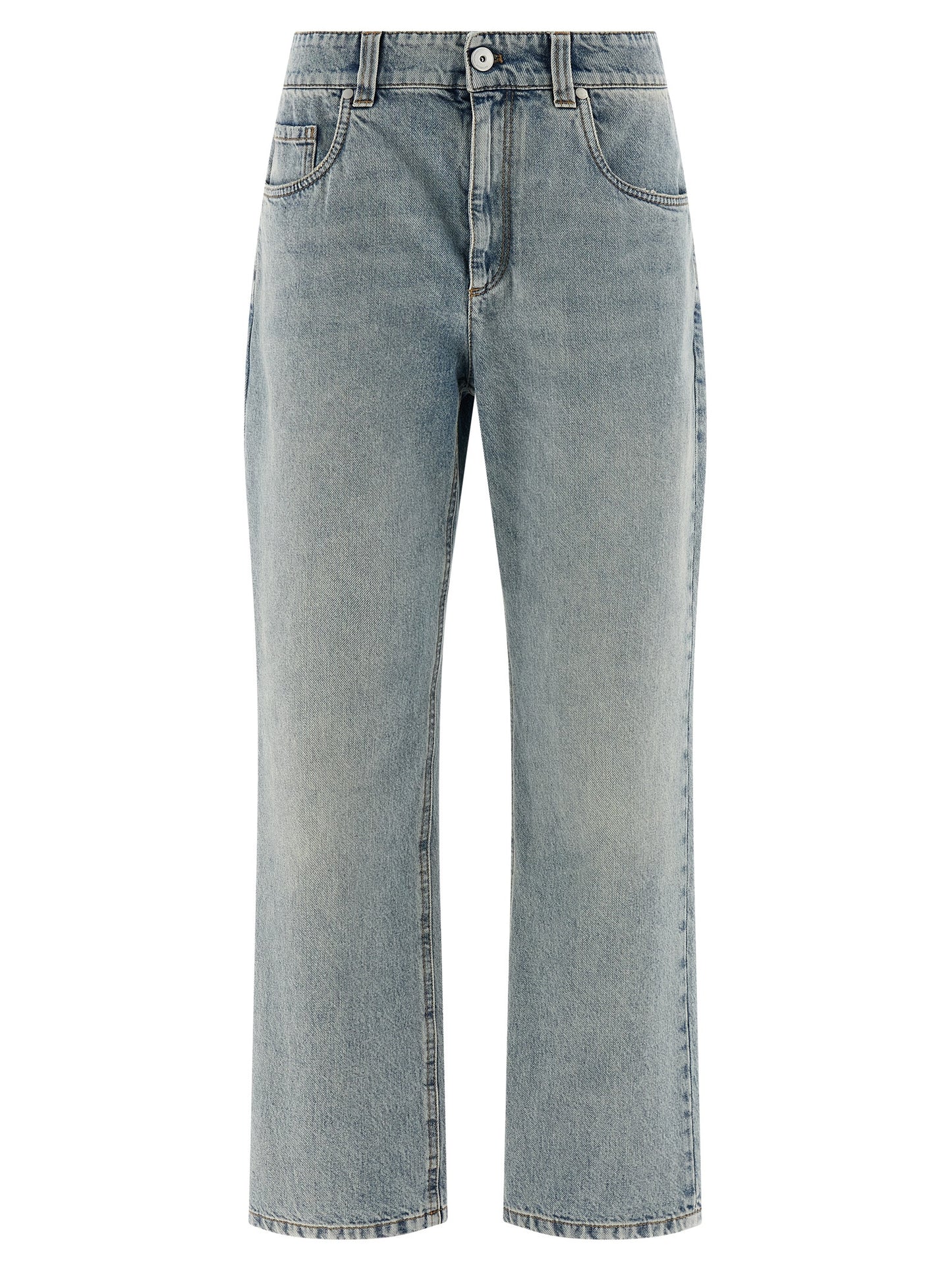 Brunello Cucinelli Blue Cotton Straight-Leg Jeans