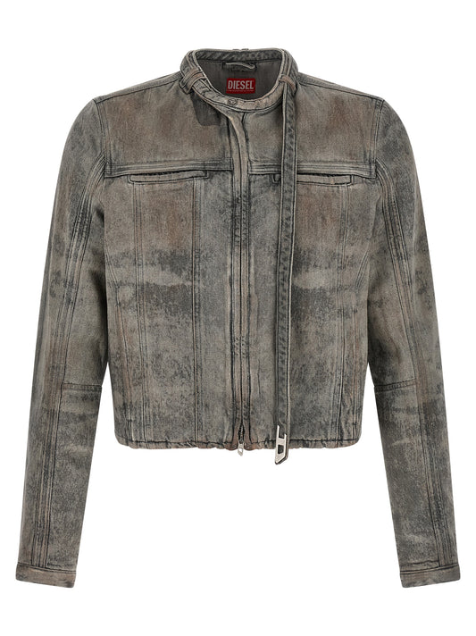 Diesel Gray Cotton Denim Jacket