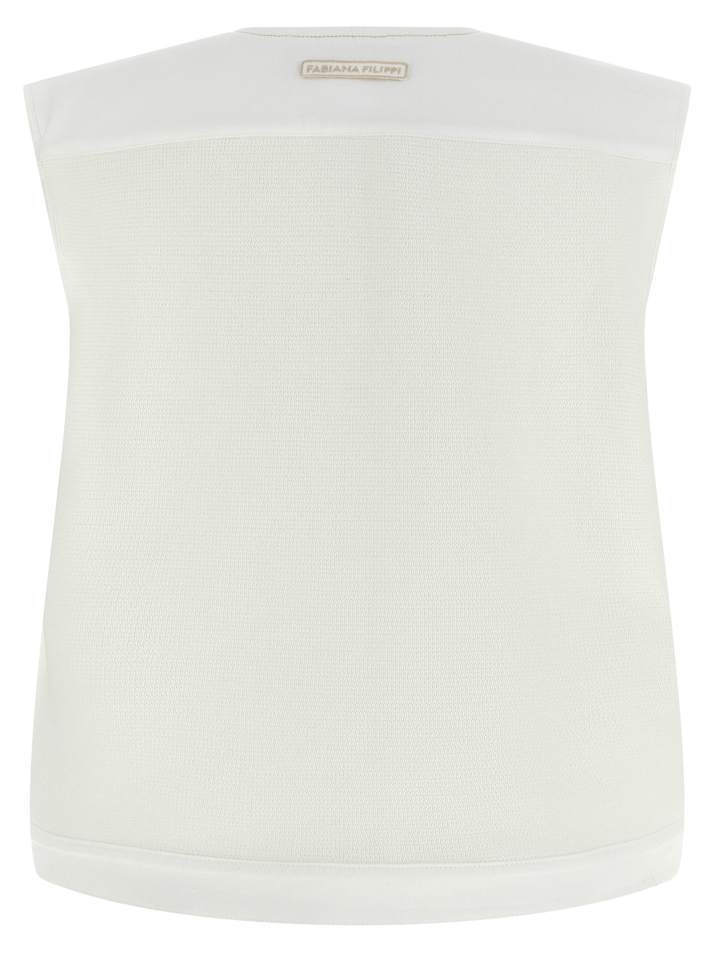 Fabiana Filippi White Cotton Sleeveless Jacket