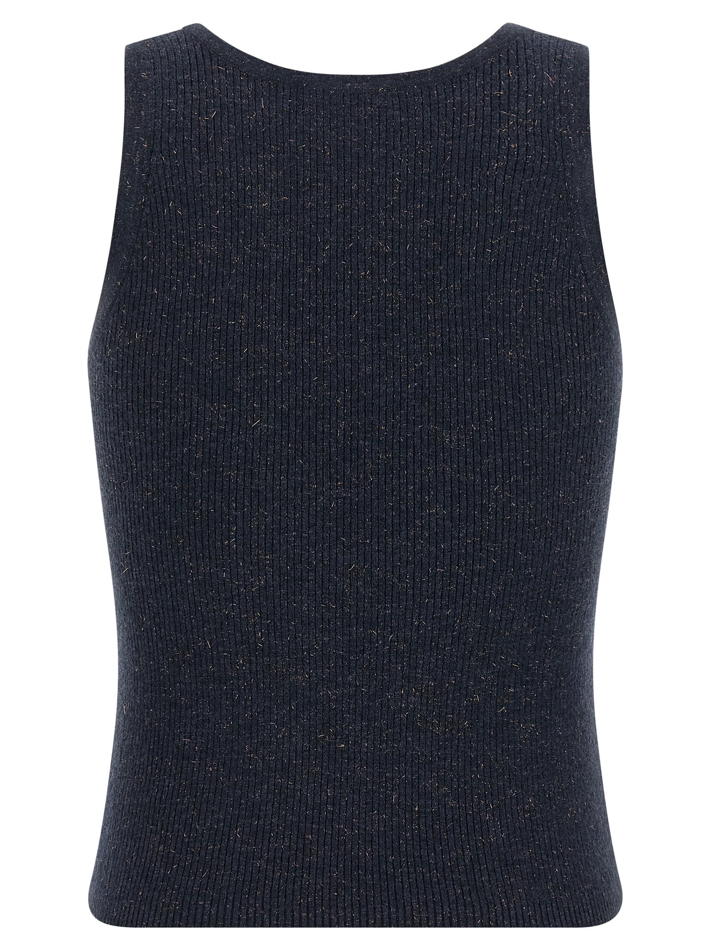 Brunello Cucinelli Blue Cashmere Sleeveles T-Shirt