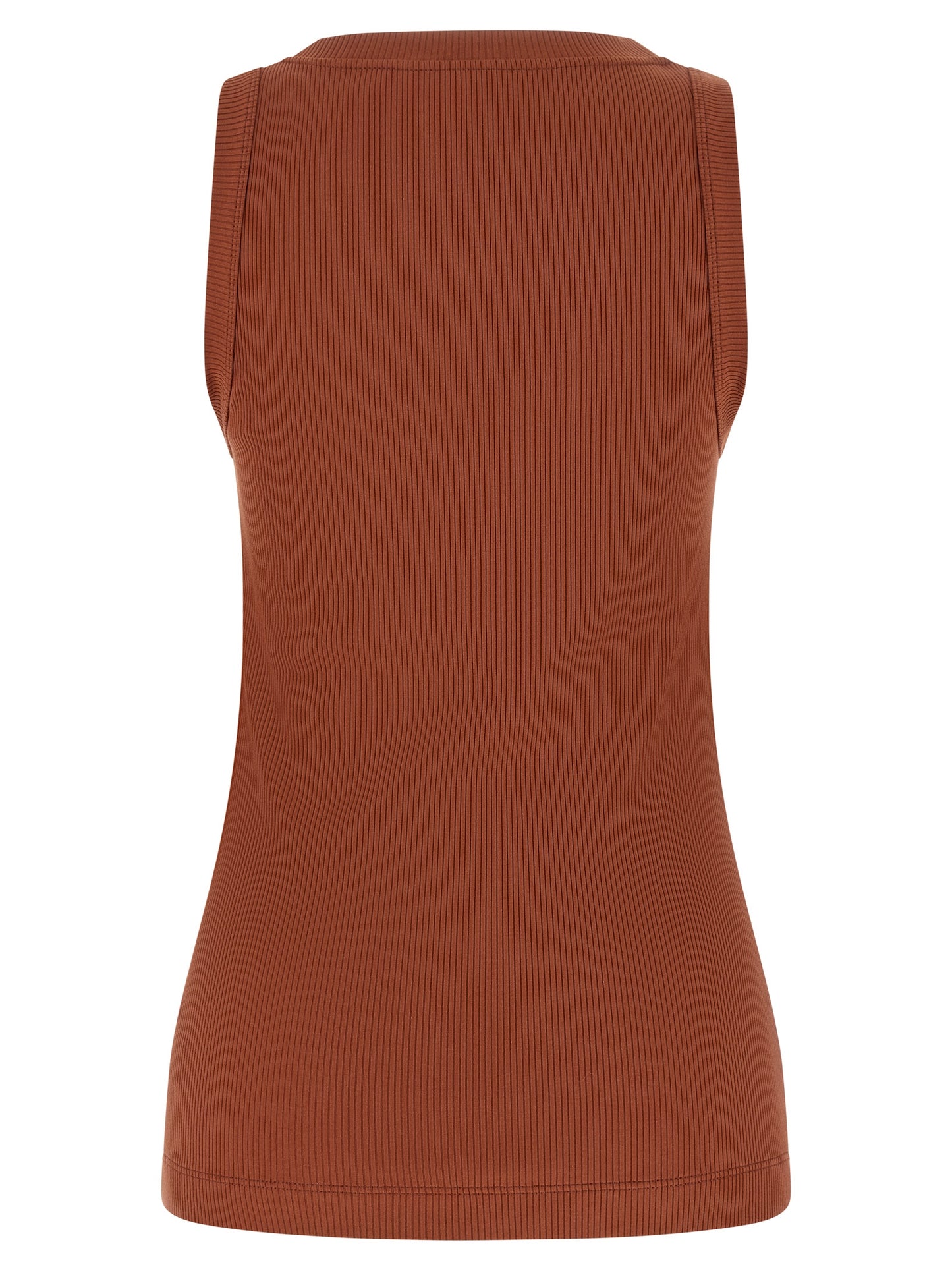 Brunello Cucinelli Brown Cotton Sleeveles T-Shirt