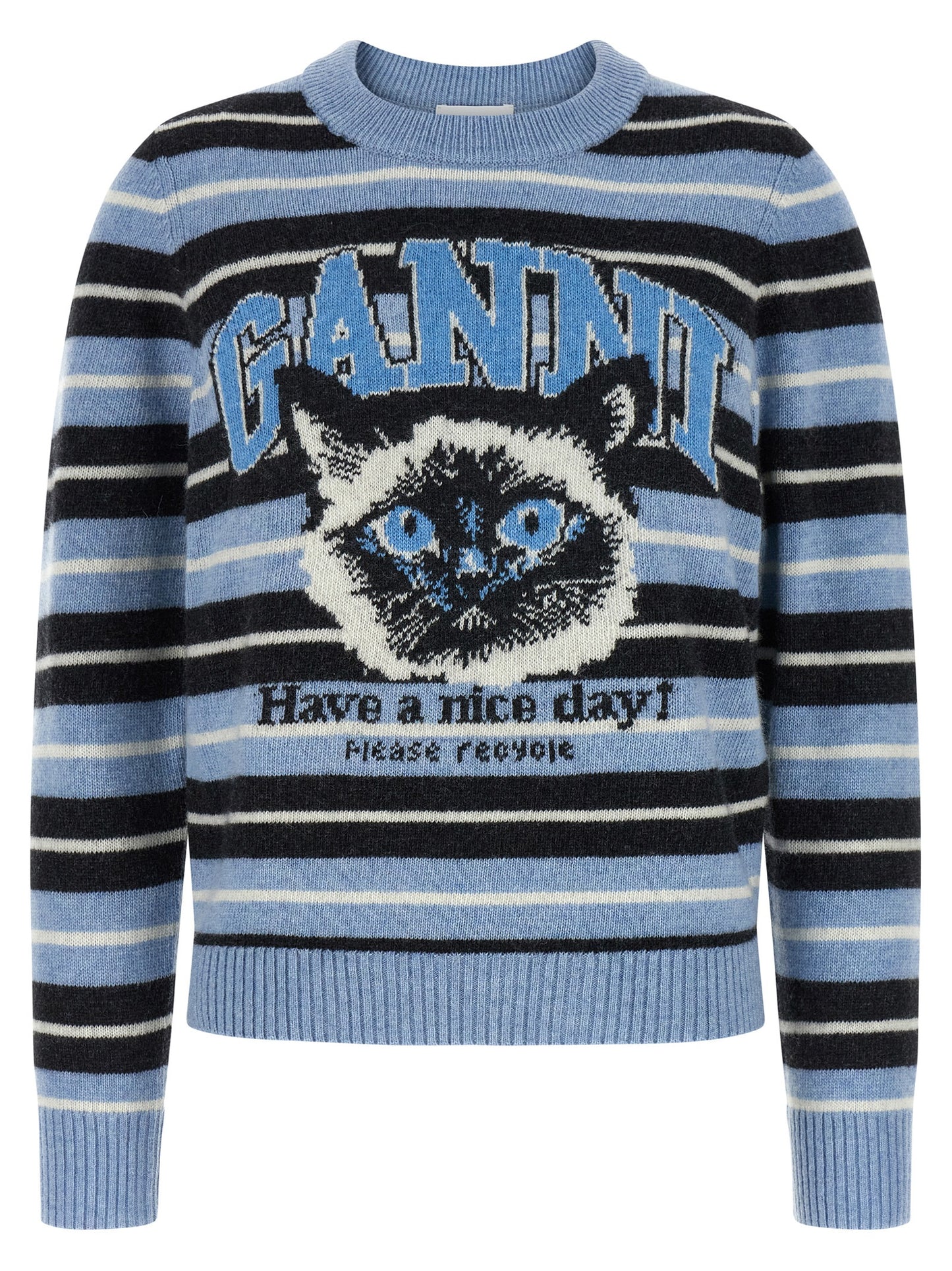Ganni Blue Wool Cardigan