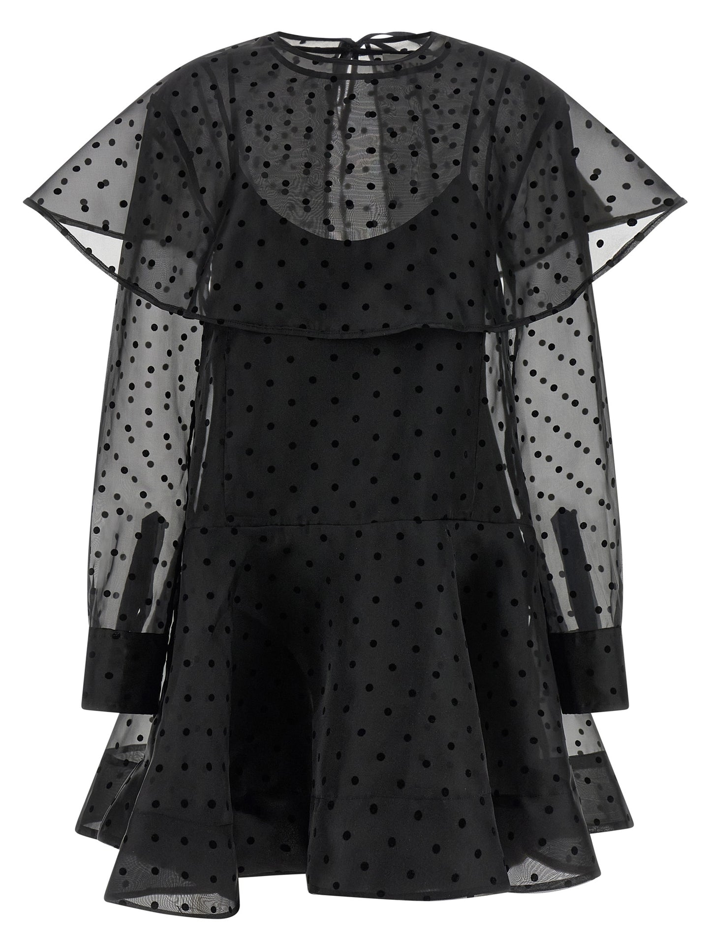 Ganni Black Recycled Polyester Short Dress