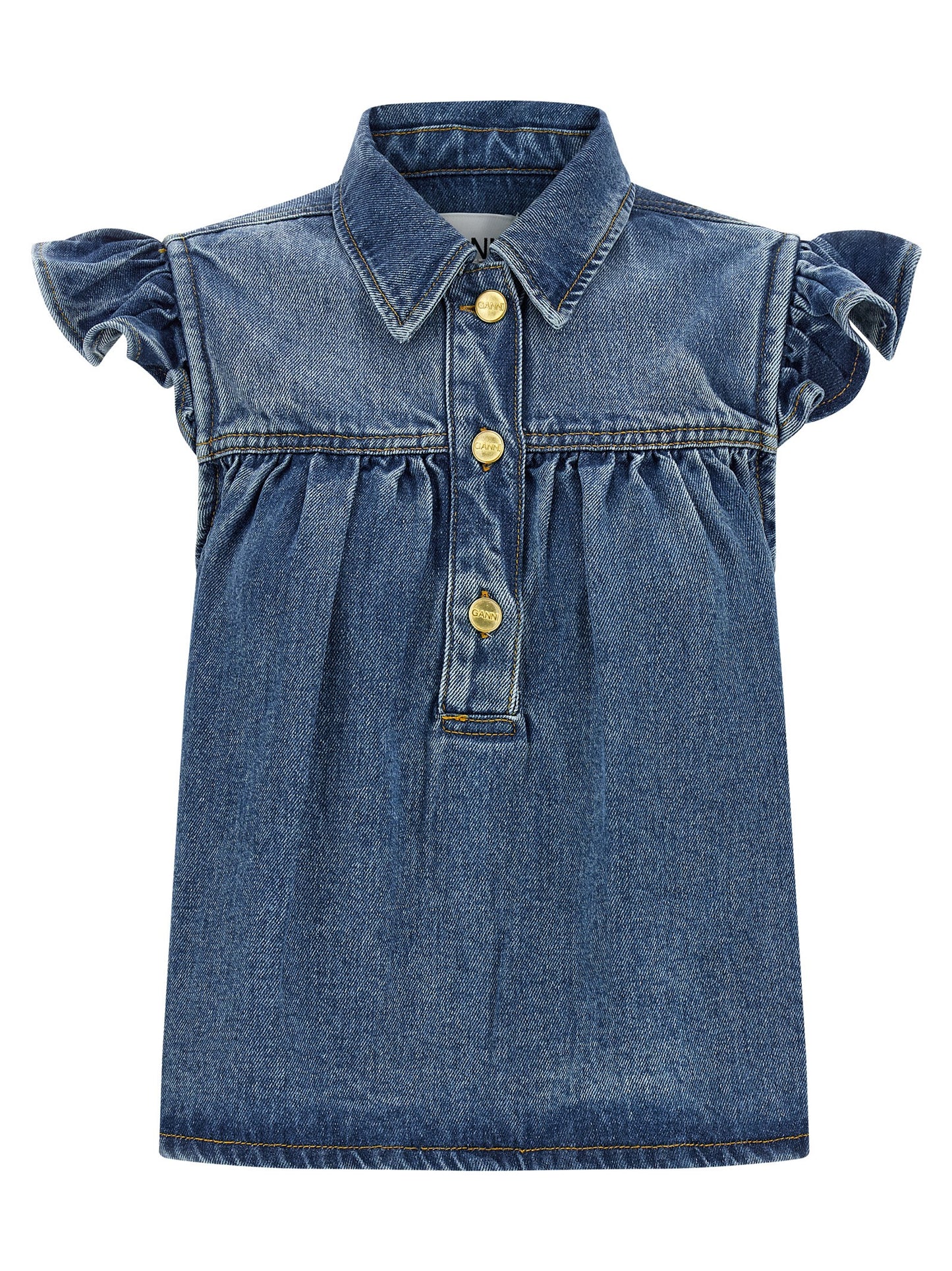 Ganni Blue Denim Shirt