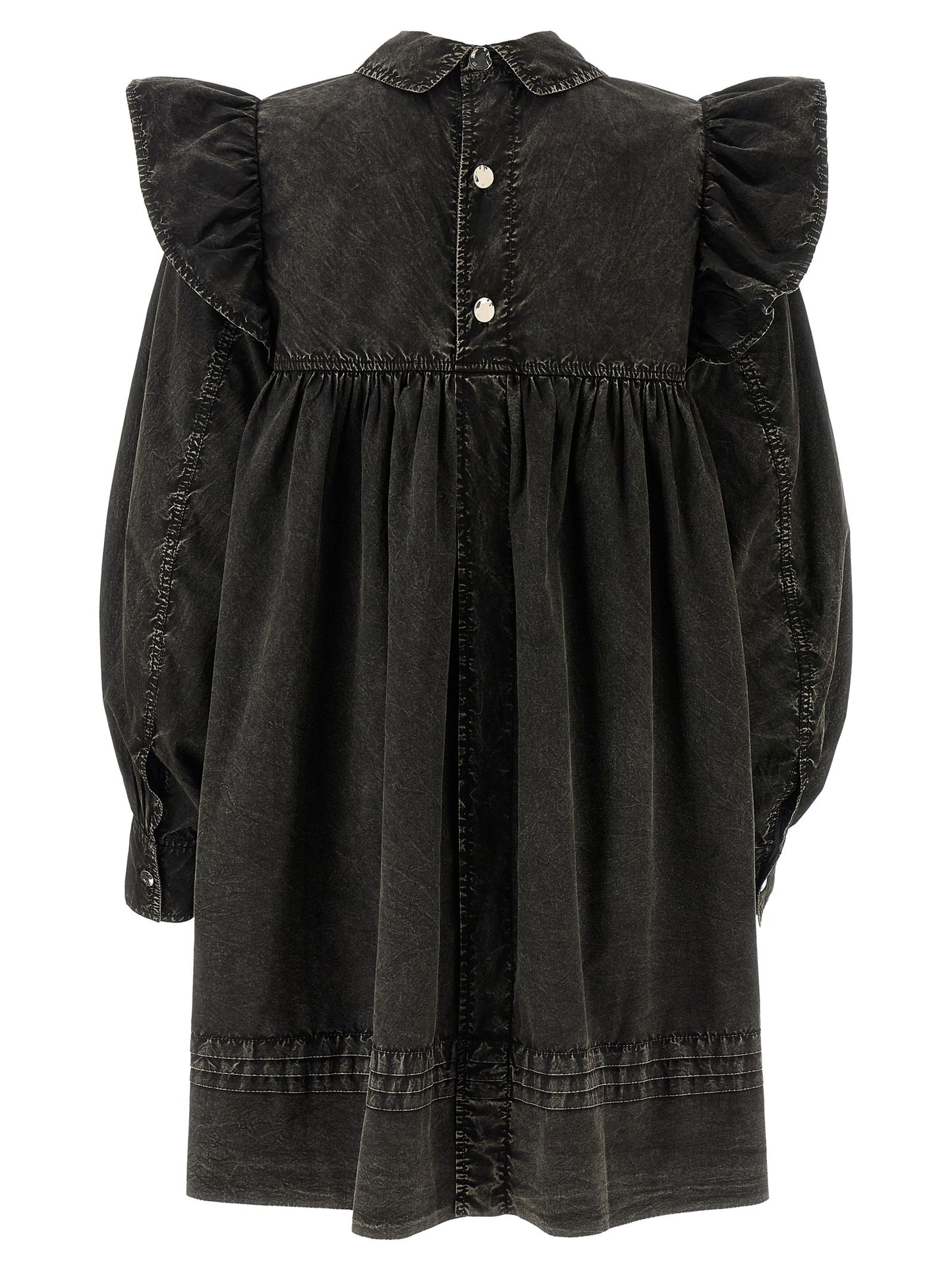 Ganni Black Organic Cotton Short Dress