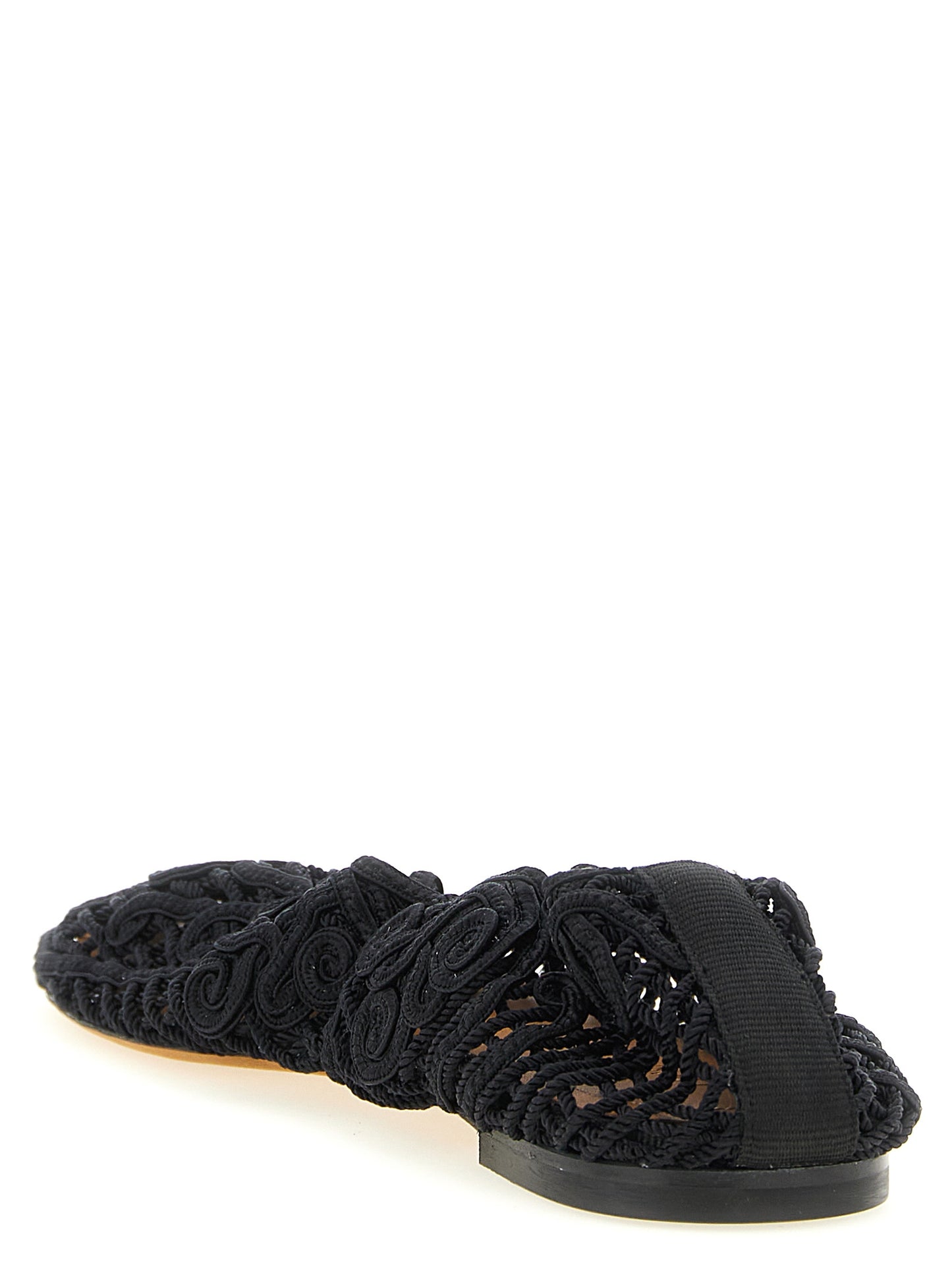 ODISSI Black Polyester Ballet Flats