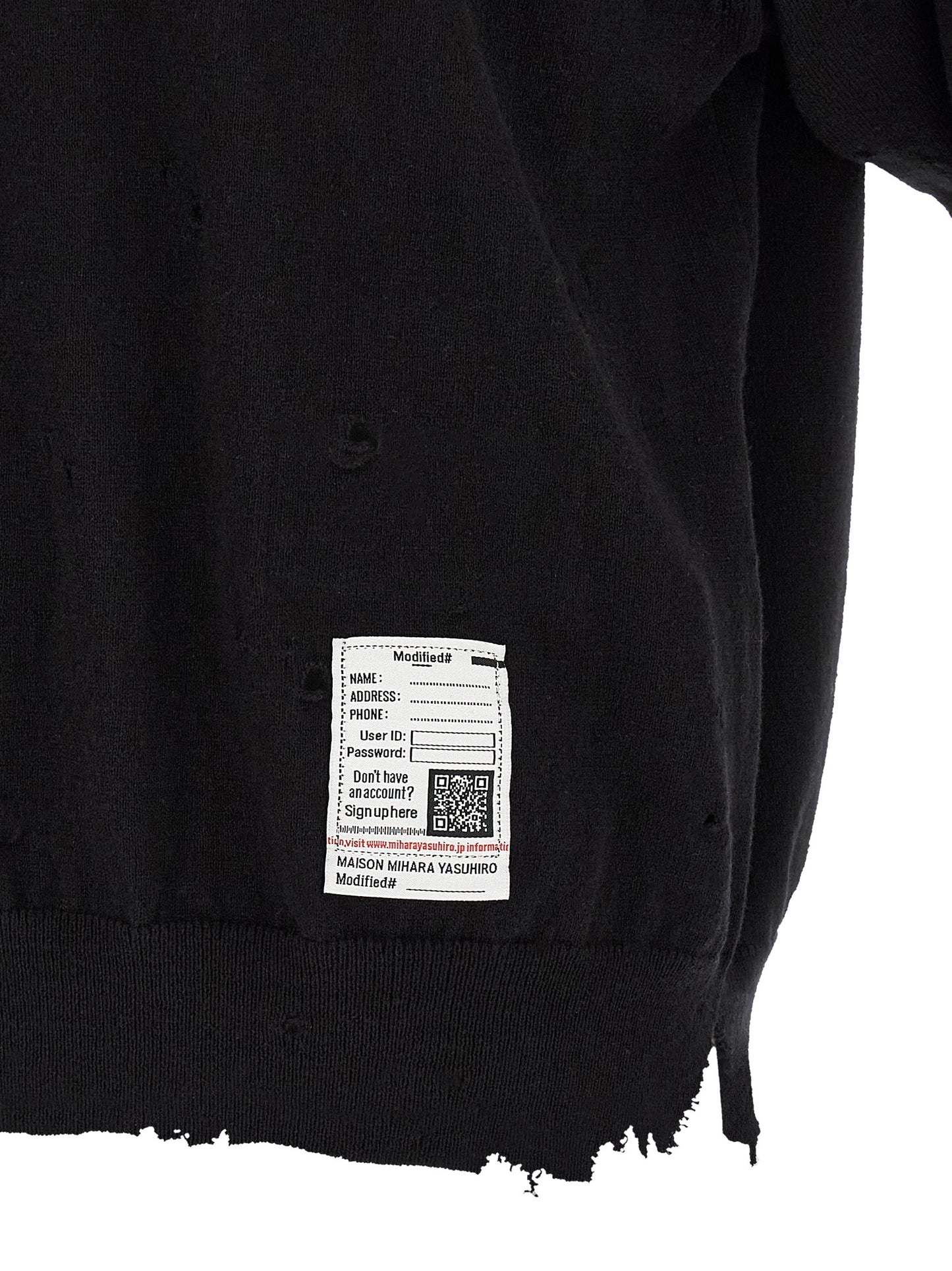 Maison Mihara Yasuhiro Black Cotton Polo Shirt