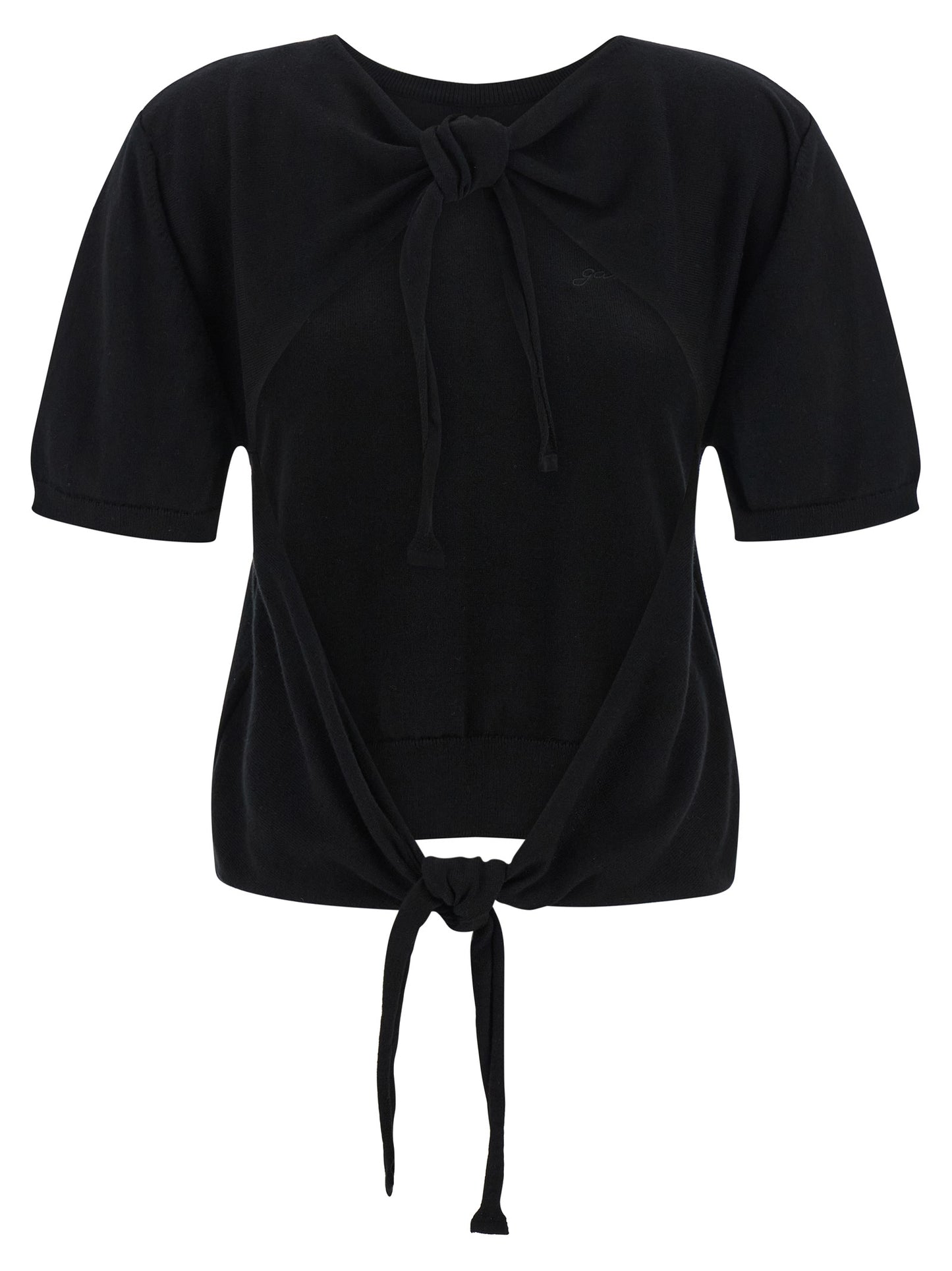 Ganni Black Organic Cotton Cardigan