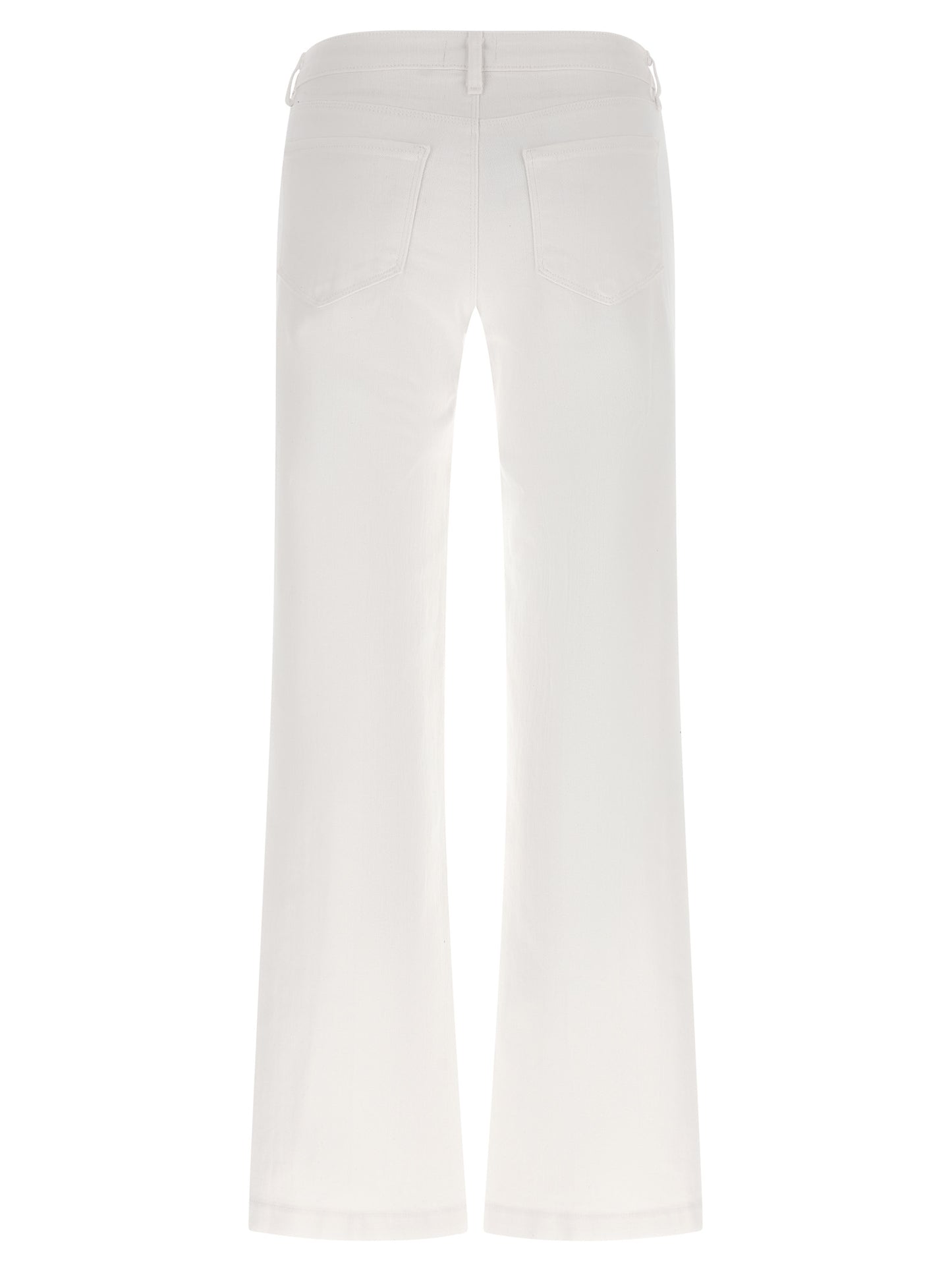L'Agence White Cotton Straight-Leg Jeans