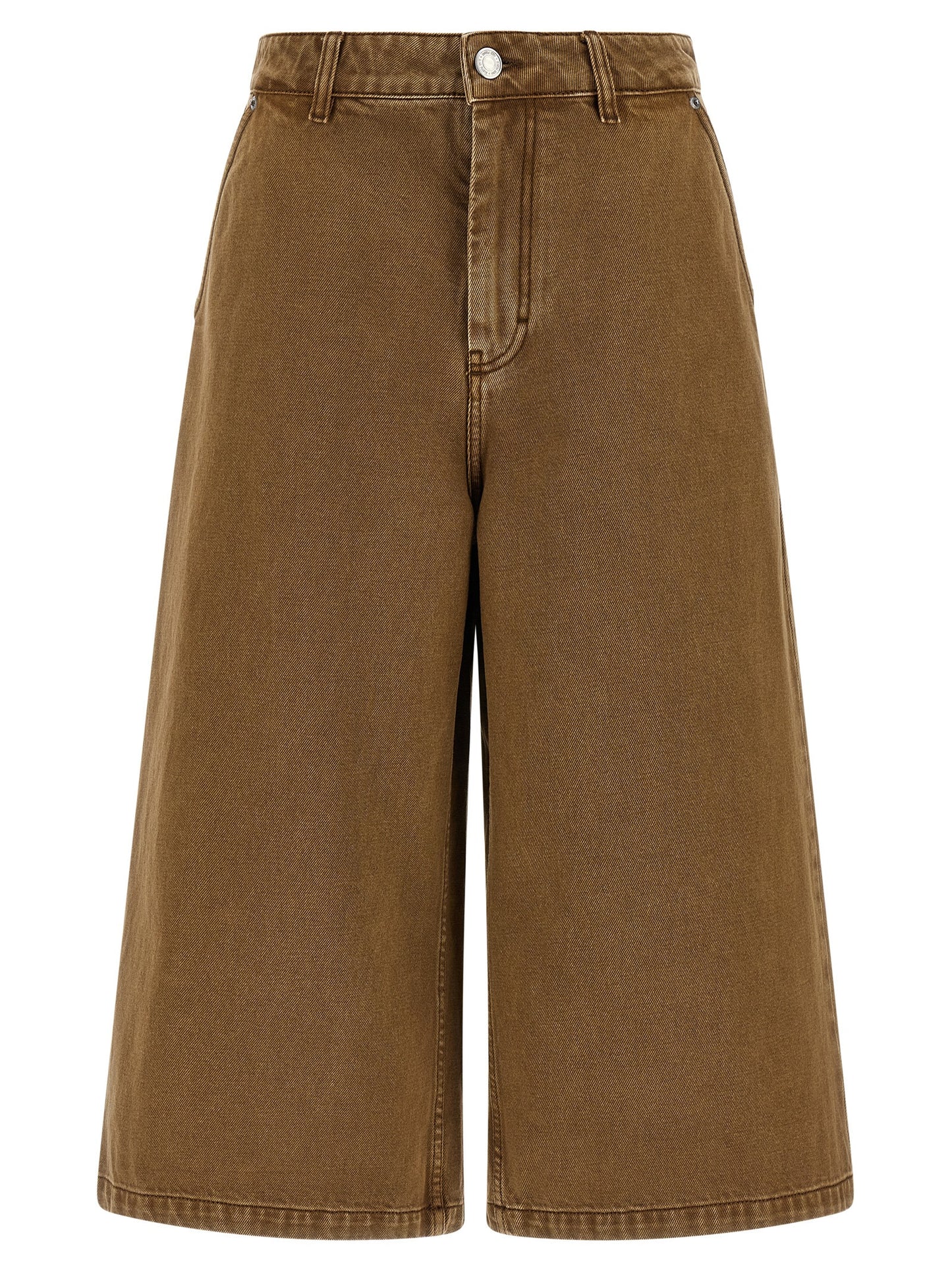 Ami Paris Brown Cotton Bermuda Shorts