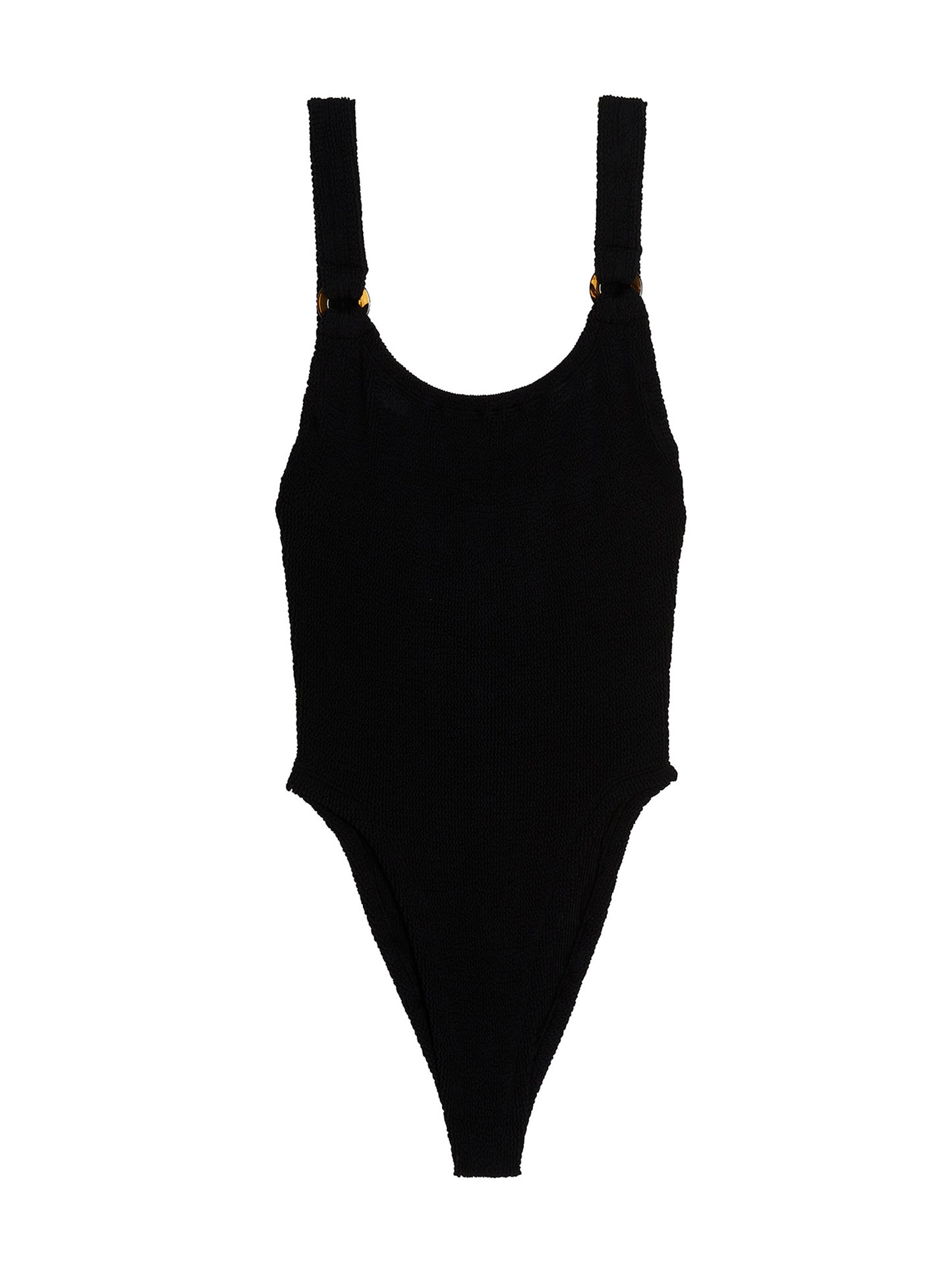Hunza G Black Nylon One-Piece Swimsuit