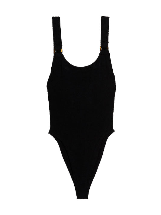 Hunza G Black Nylon One-Piece Swimsuit