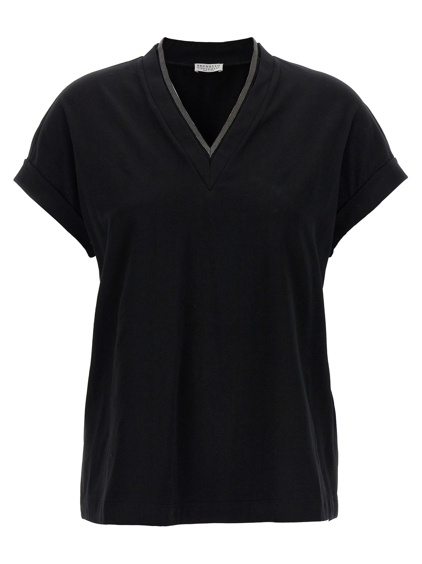 Brunello Cucinelli Black Cotton T-Shirt
