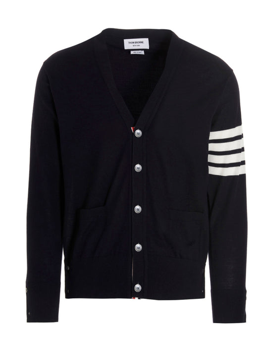 Thom Browne Blue Merino Wool Cardigan