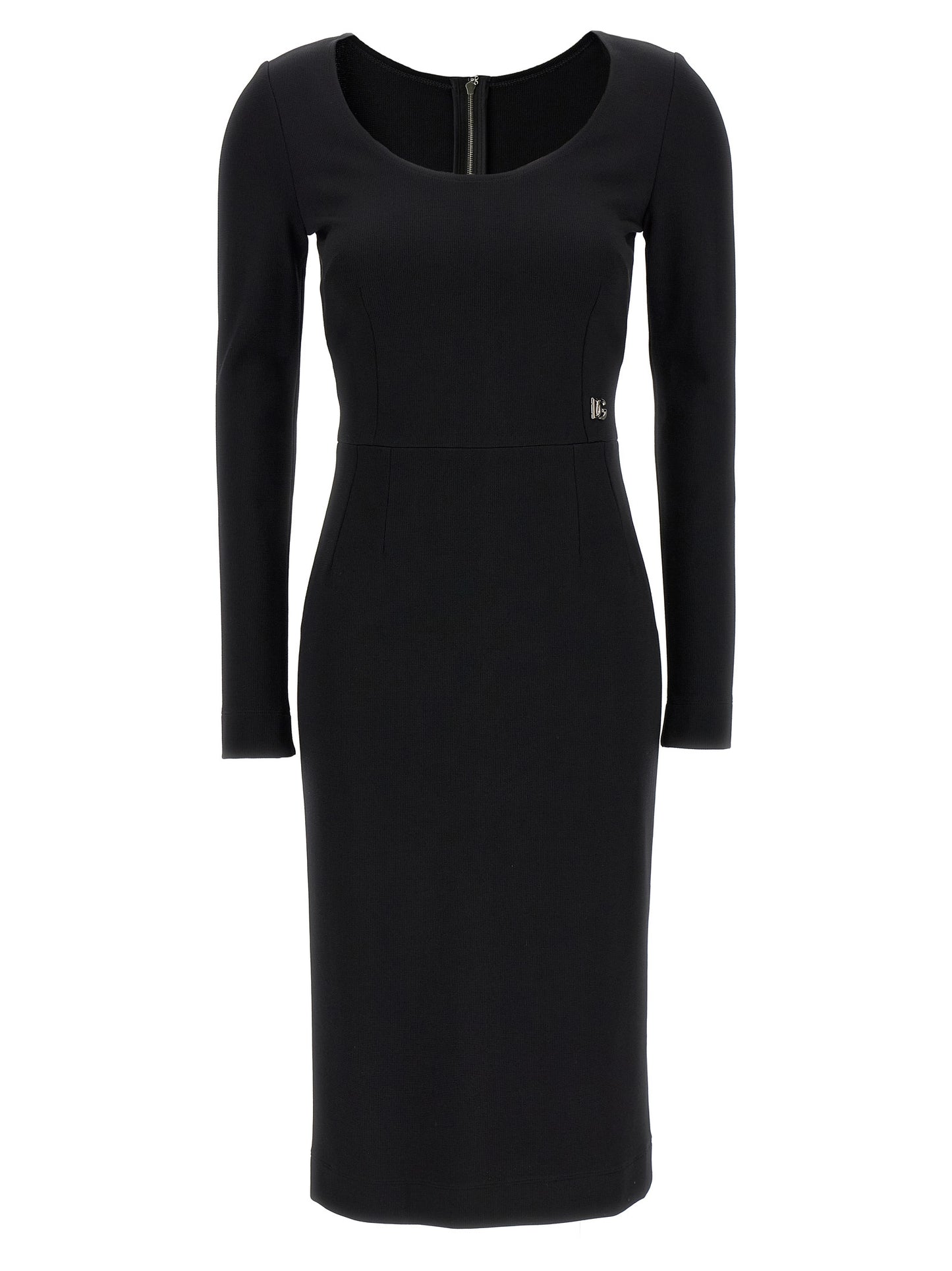 Dolce & Gabbana Black Viscose Midi Dress