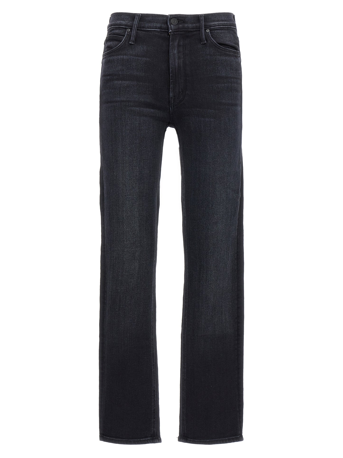 Mother Denim Black Cotton Slim Fit Jeans