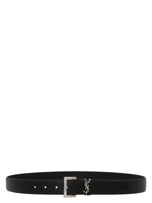 Saint Laurent Black Calfskin Regular Belt