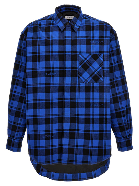 Off-White Blue Cotton Pattern Shirt
