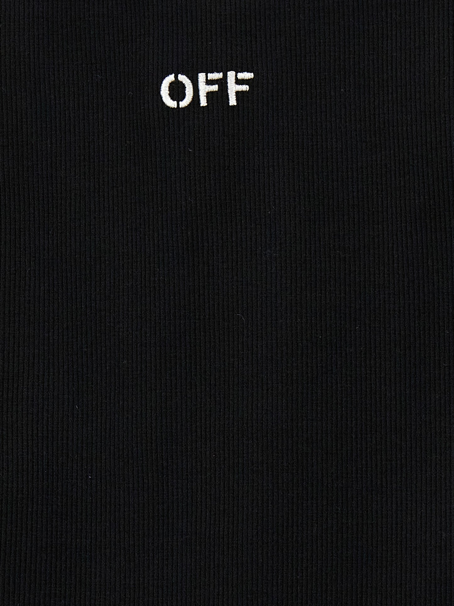 Off-White Black Cotton Sleeveles T-Shirt