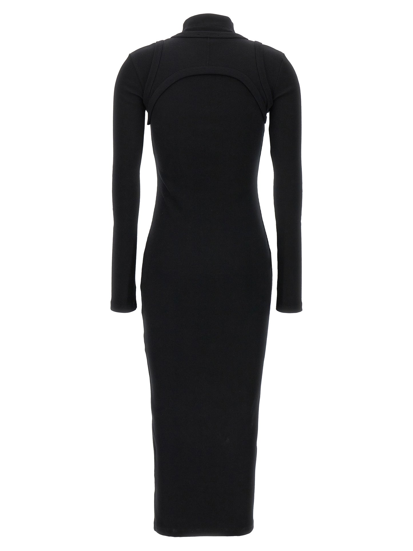 Off-White Black Cotton Midi Dress