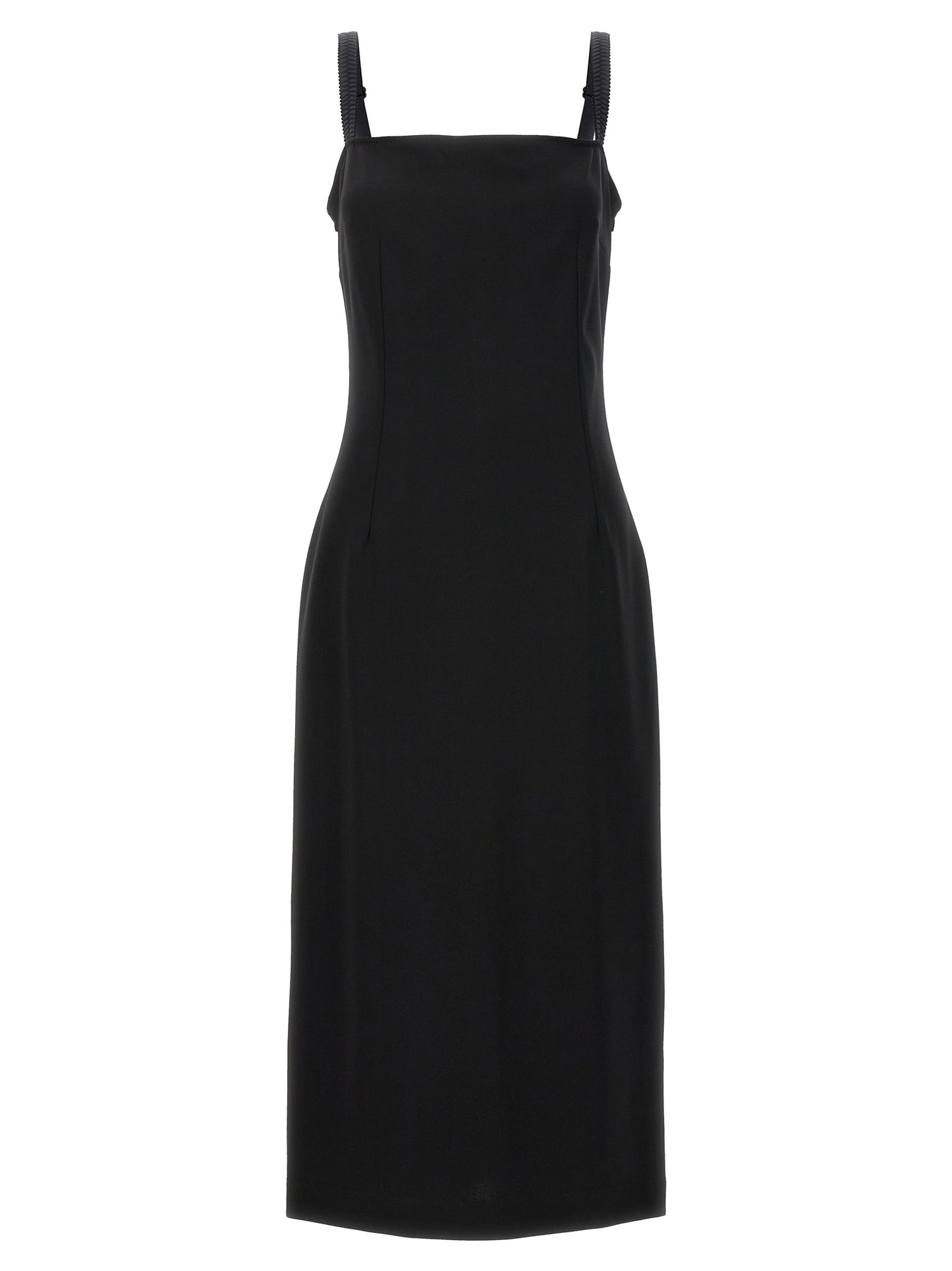 Dolce & Gabbana Black Viscose Midi Dress