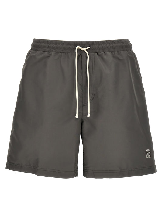 Brunello Cucinelli Gray Polyester Shorts