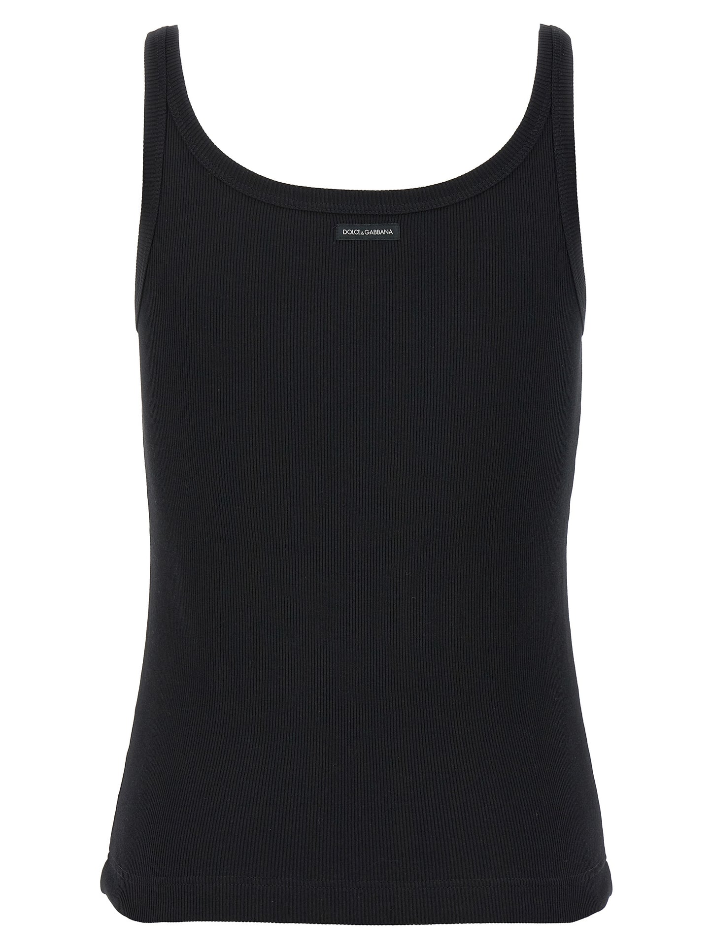 Dolce & Gabbana Black Cotton Tank Tops