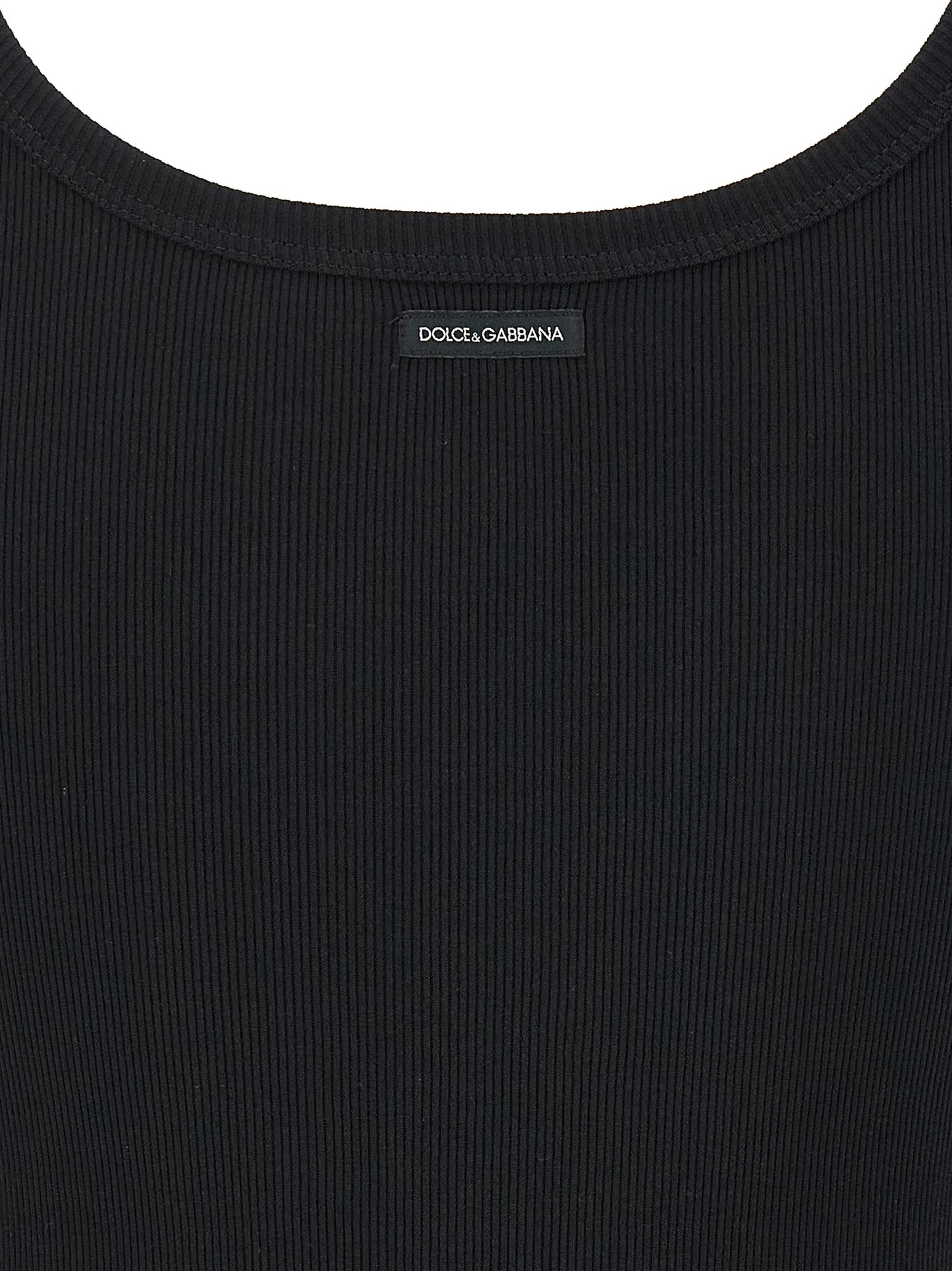 Dolce & Gabbana Black Cotton Tank Tops